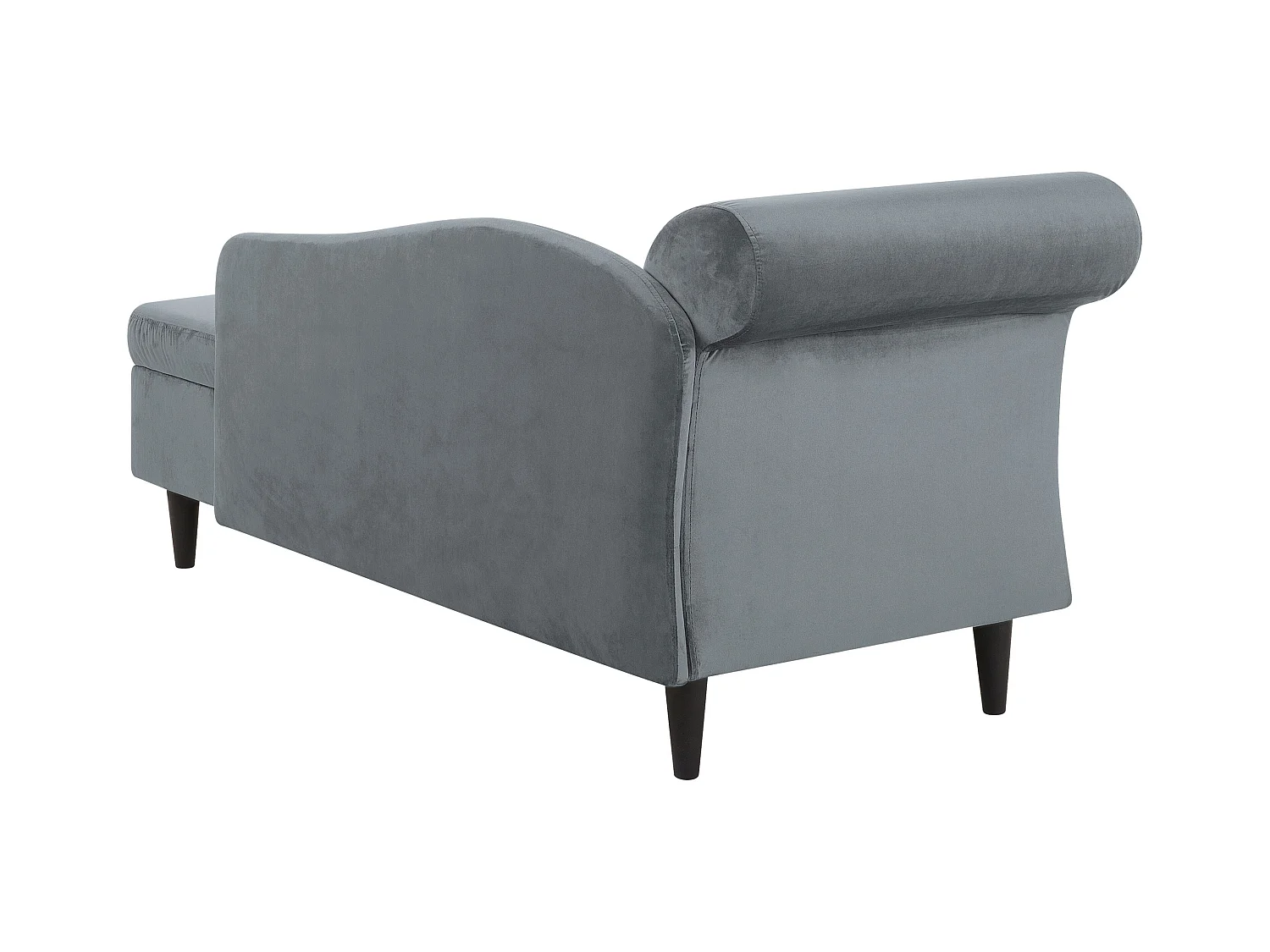 Chaise longue côté droite en velours gris clair LUIRO