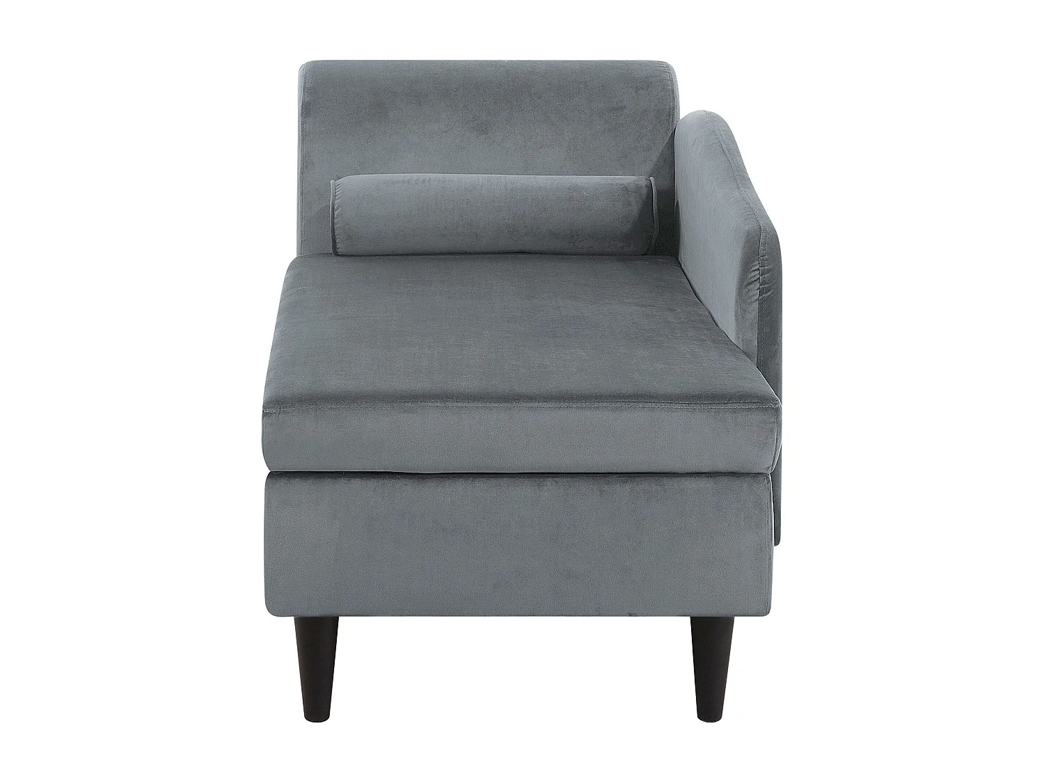 Chaise longue côté droite en velours gris clair LUIRO