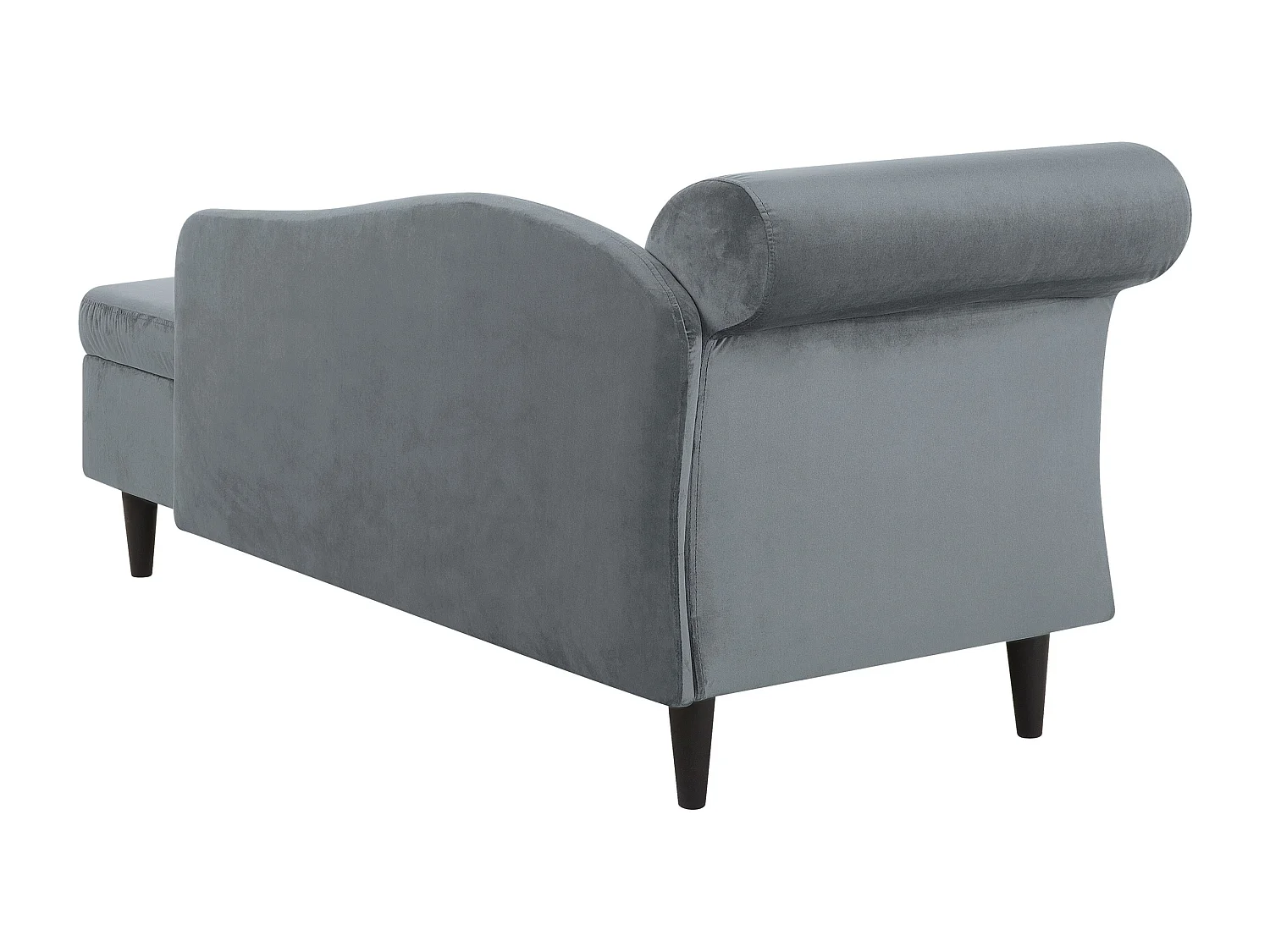 Chaise longue côté droite en velours gris clair LUIRO