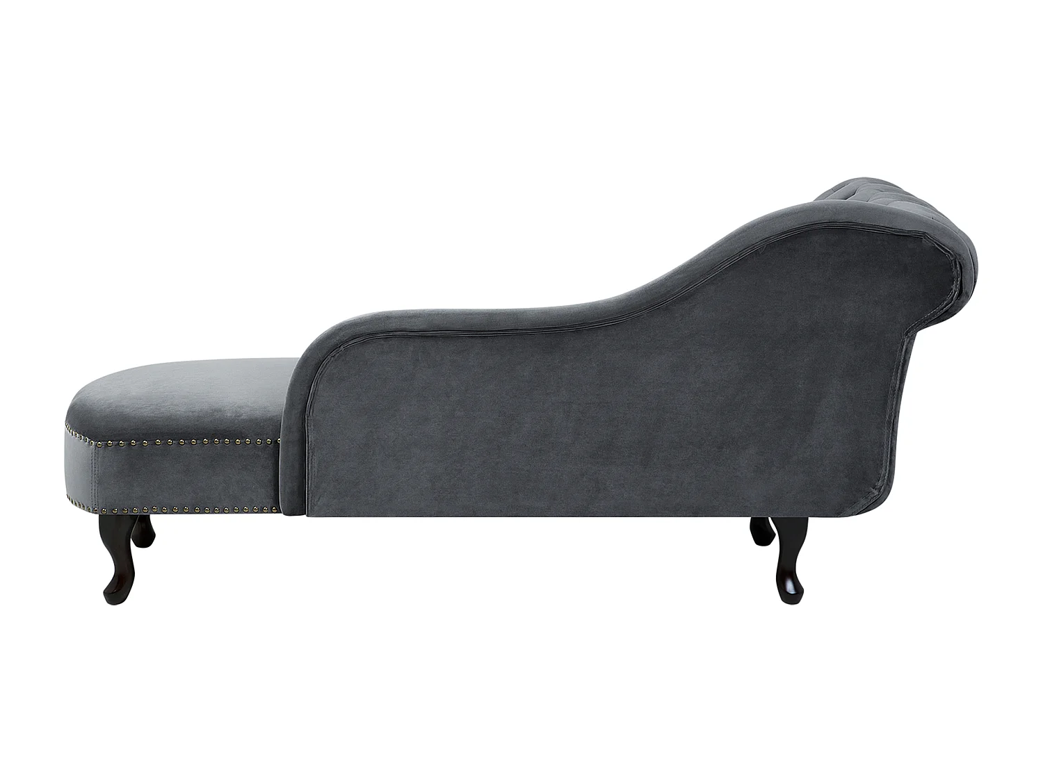 Chaise longue izquierdo NIMES Terciopelo Gris