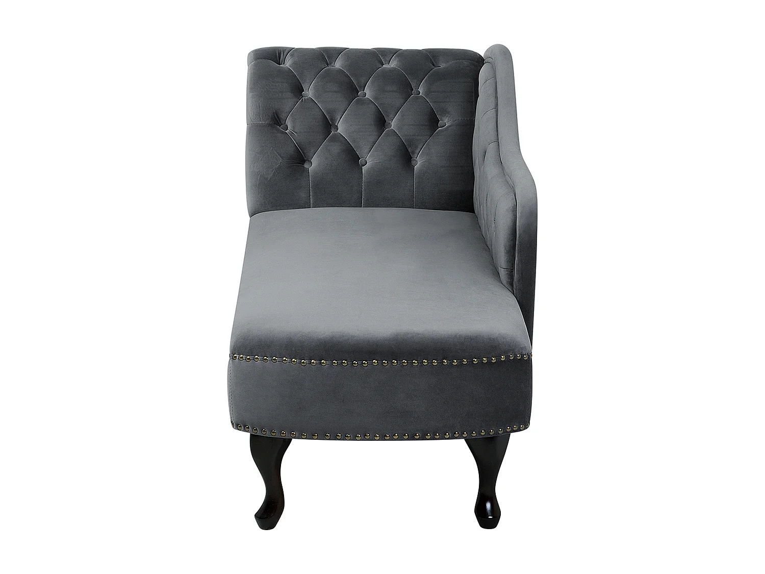 Linkszijdige chaise longue NIMES Fluweel Grijs