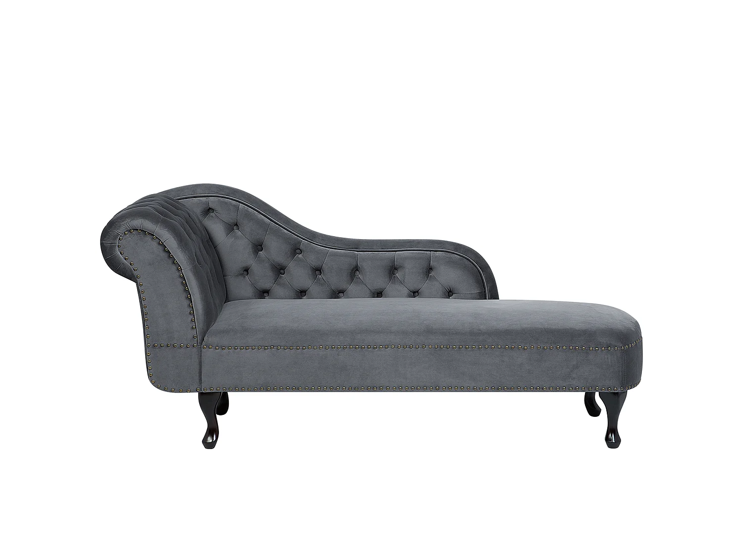 Chaise longue côté gauche NIMES Velours Gris