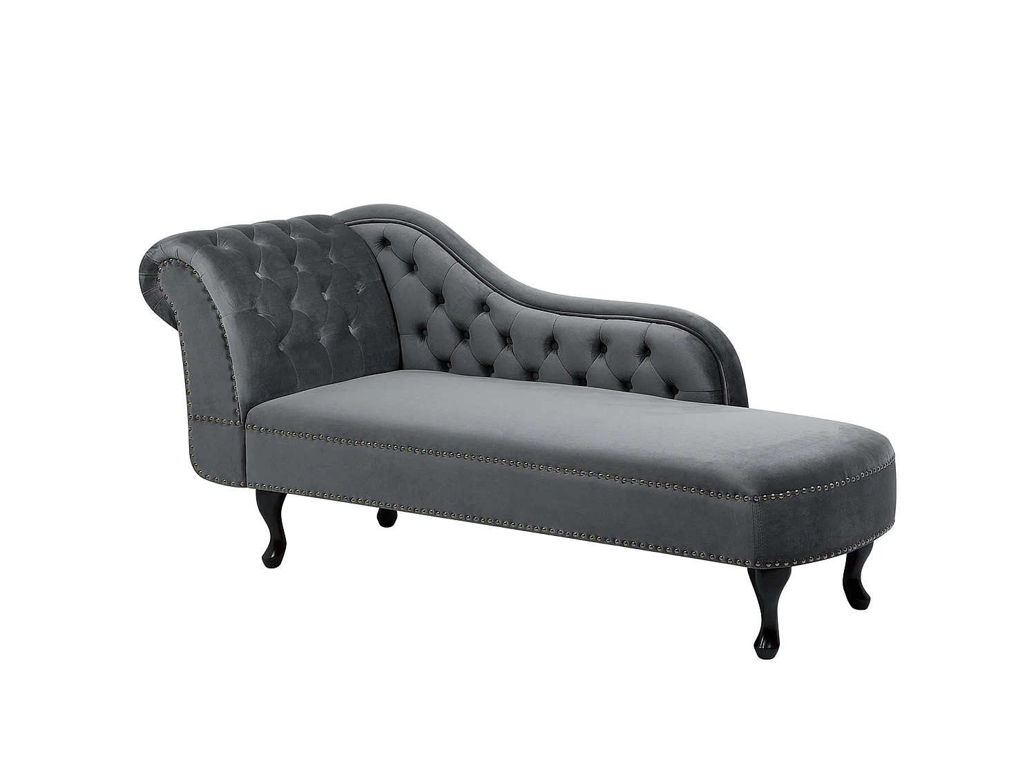 Chaise longue côté gauche NIMES Velours Gris