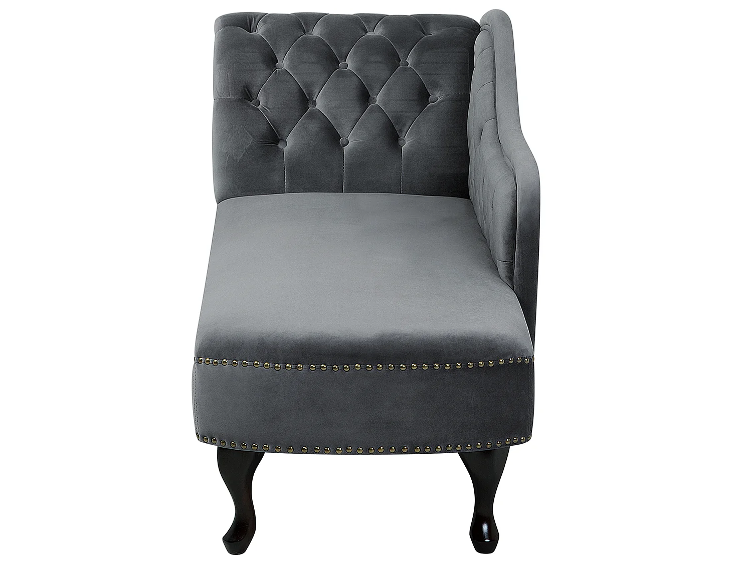Chaise longue côté gauche NIMES Velours Gris