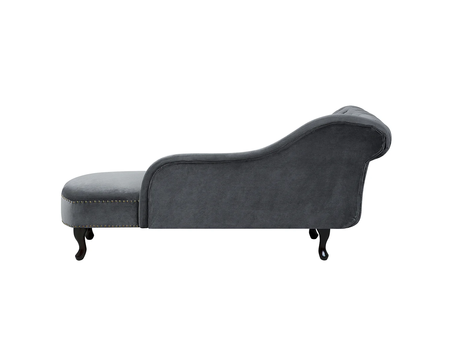 Chaise longue côté gauche NIMES Velours Gris