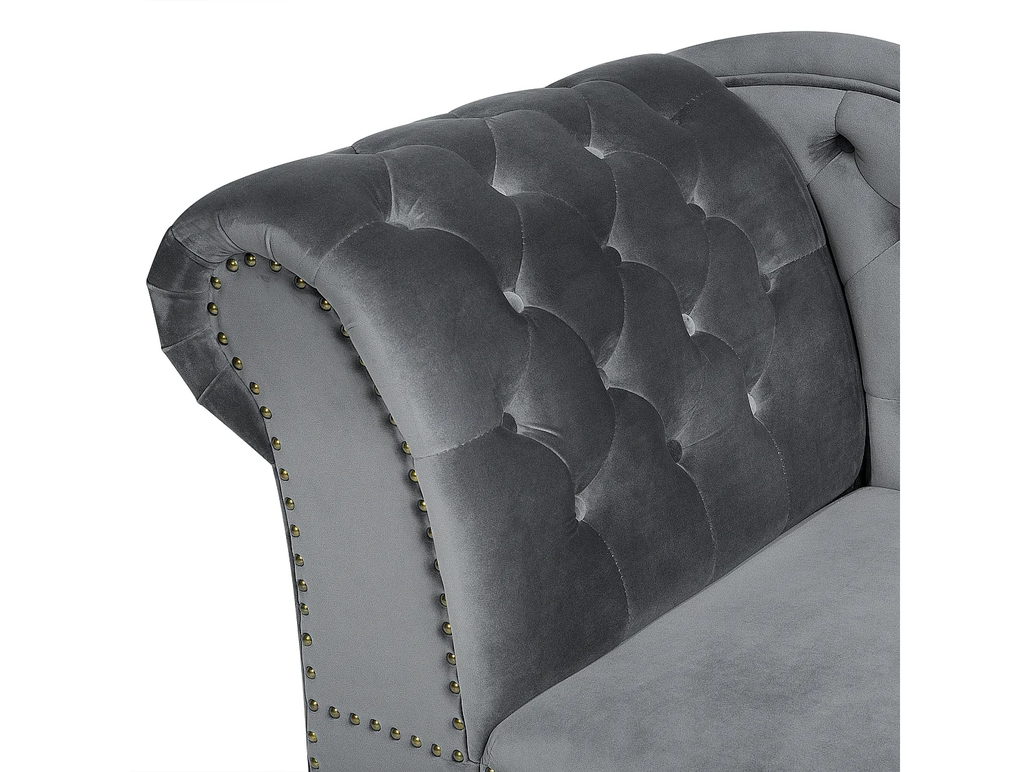 Chaise longue côté gauche NIMES Velours Gris
