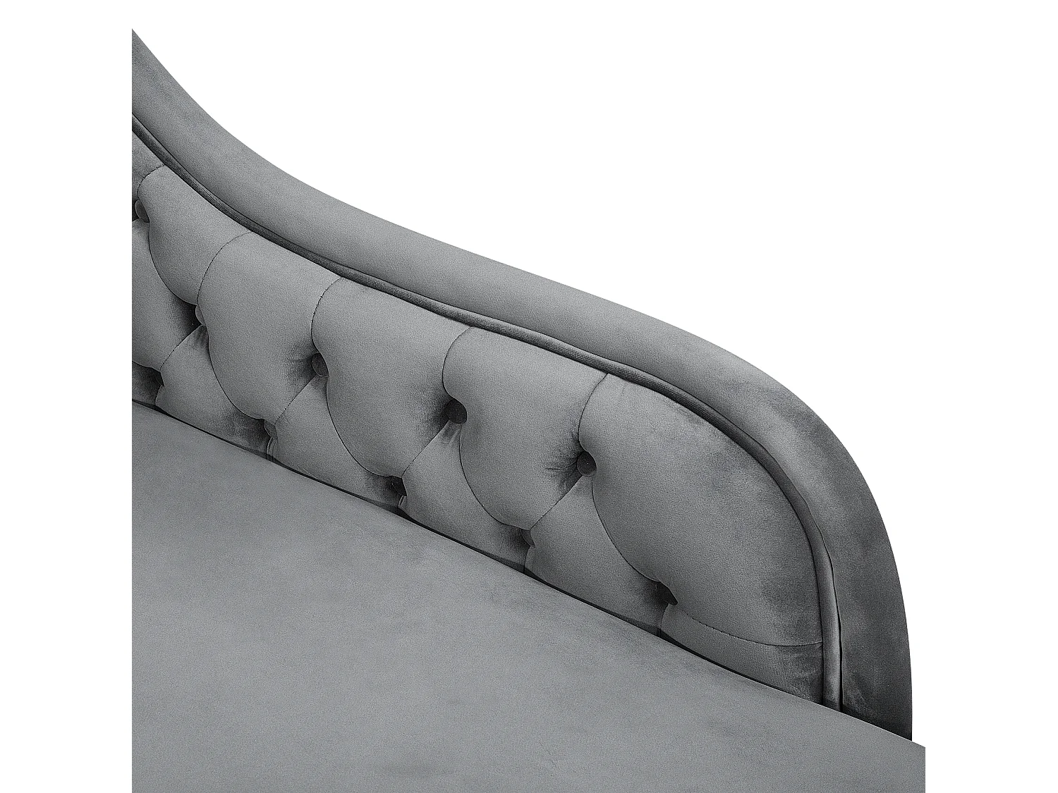 Chaise longue côté gauche NIMES Velours Gris