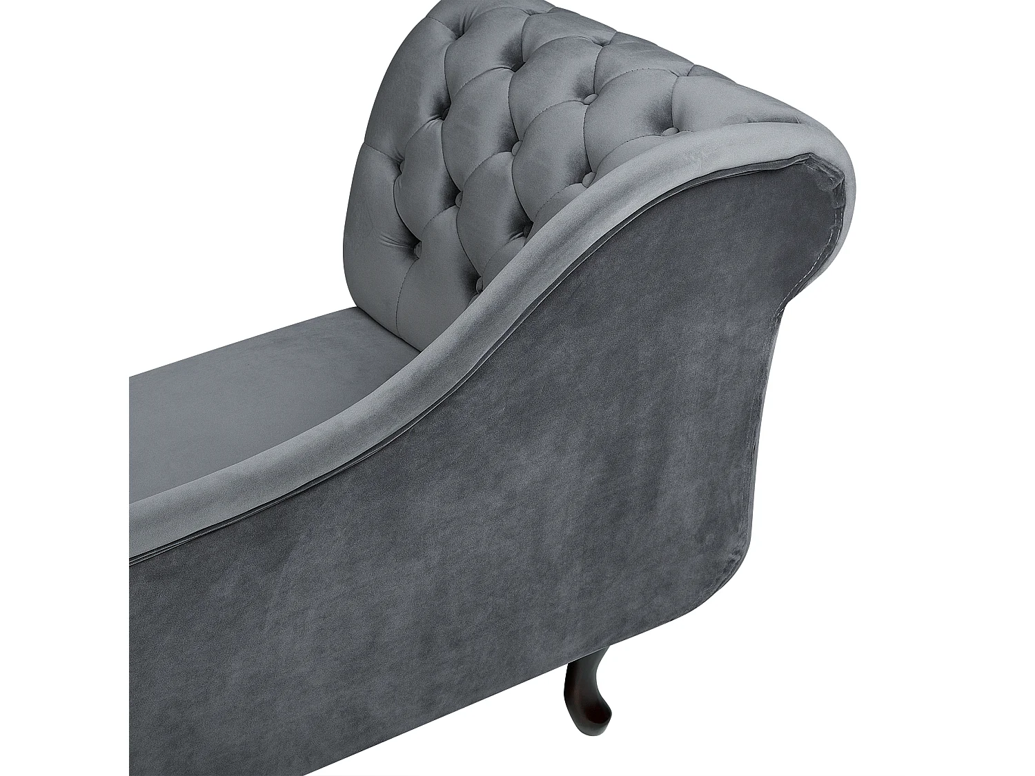 Chaise longue côté gauche NIMES Velours Gris