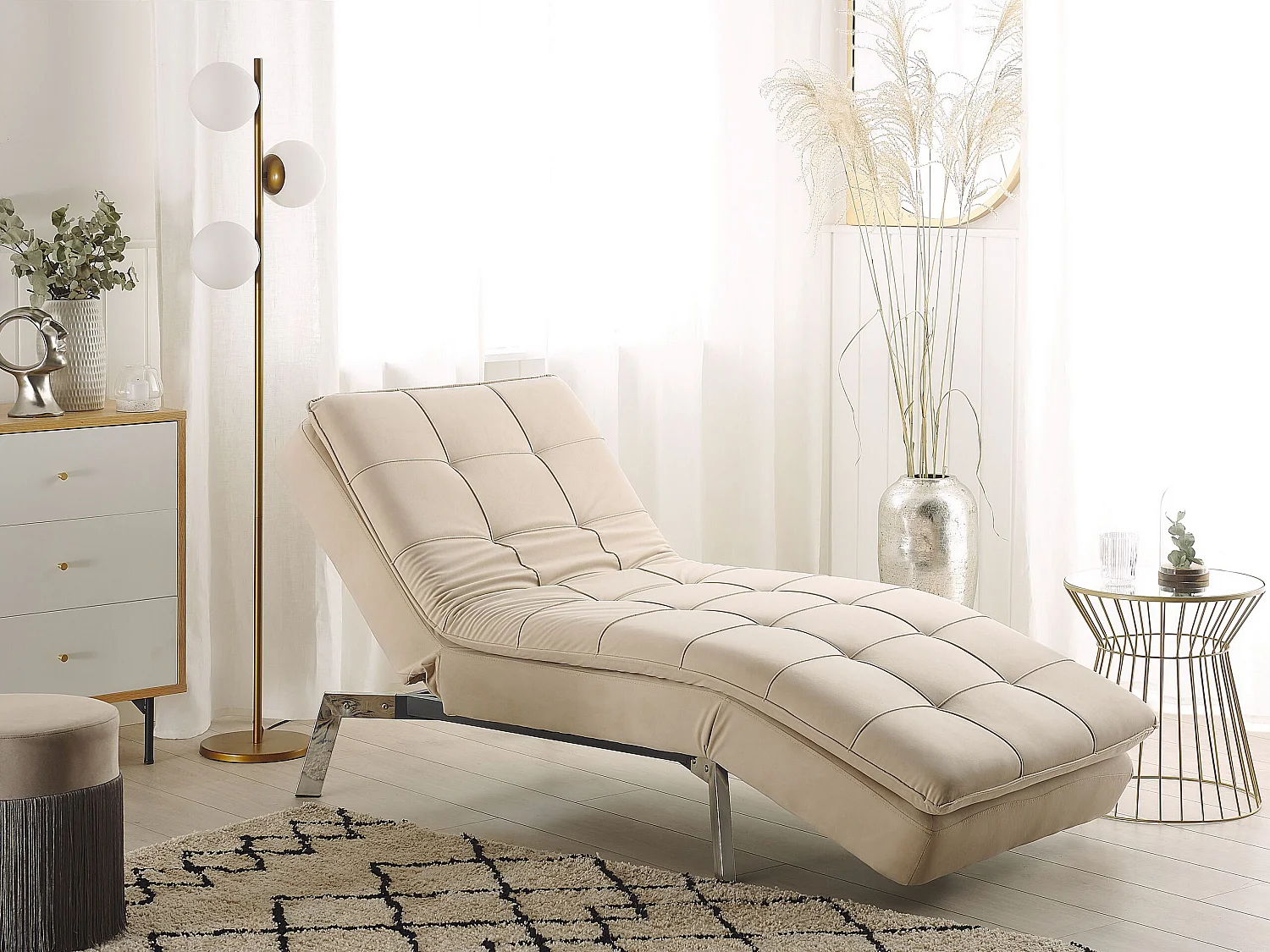 Chaise longue LOIRET Velluto Beige