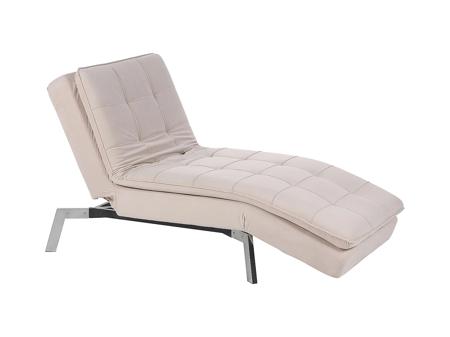 Chaise longue LOIRET Velours Beige