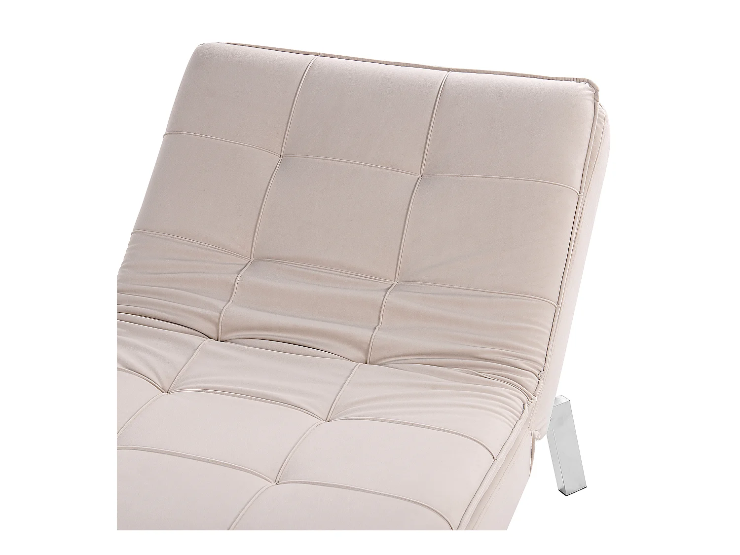 Chaise longue LOIRET Velours Beige