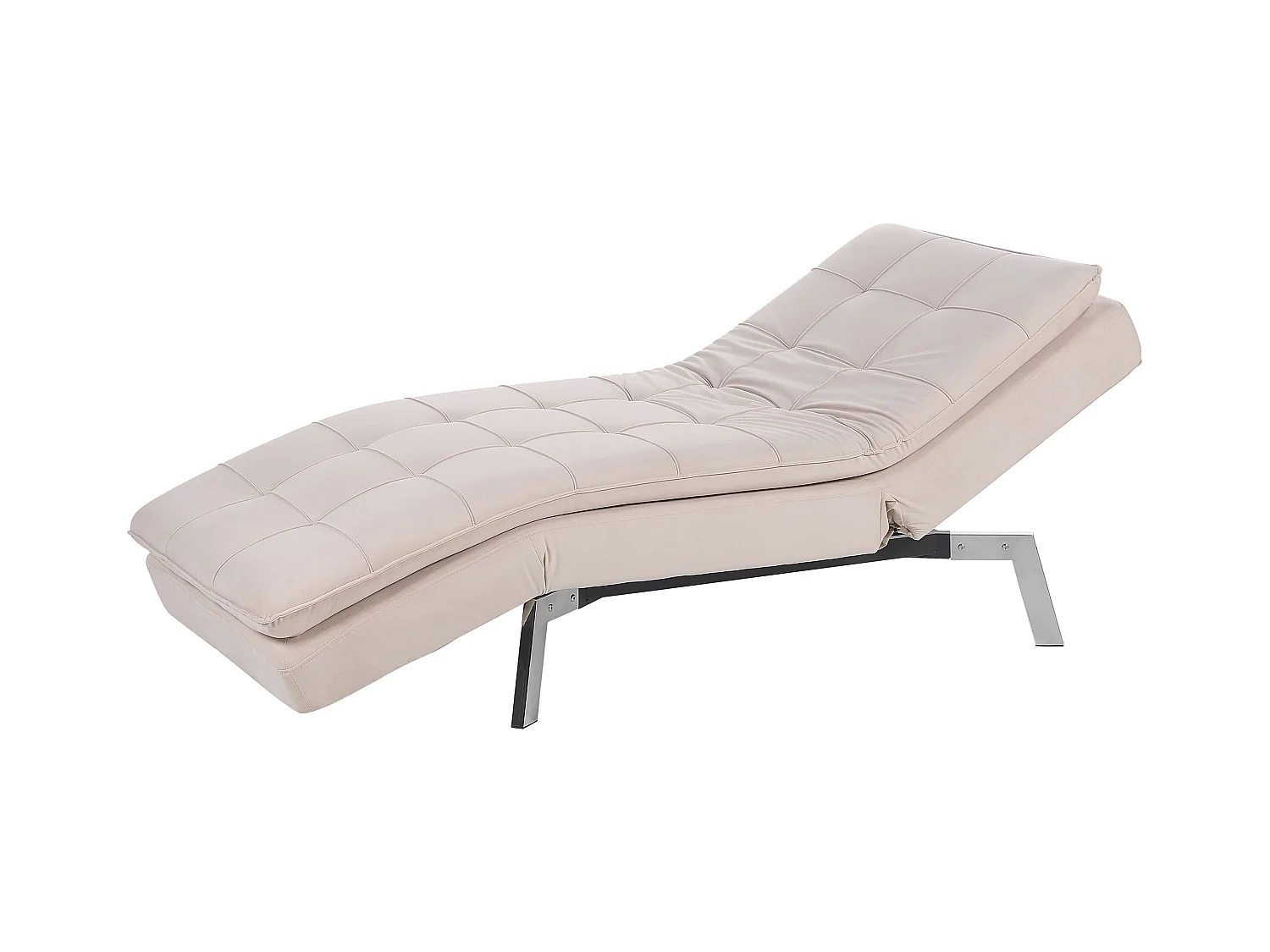 Chaise longue LOIRET Velours Beige