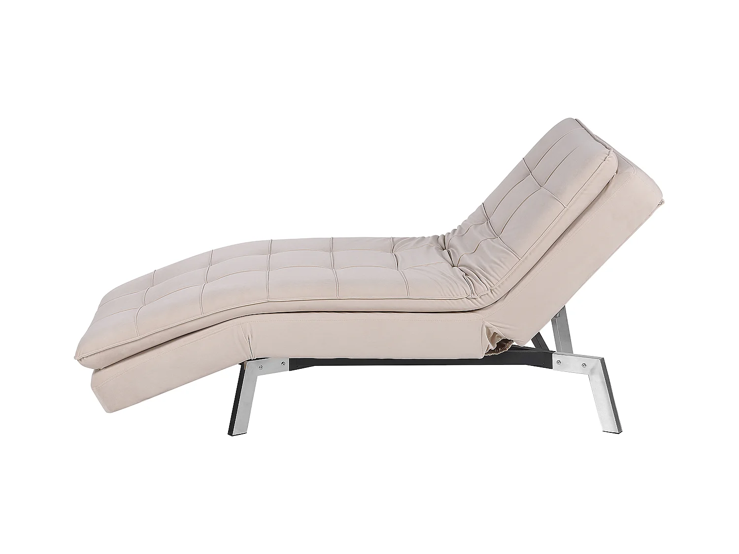 Chaise longue LOIRET Velours Beige