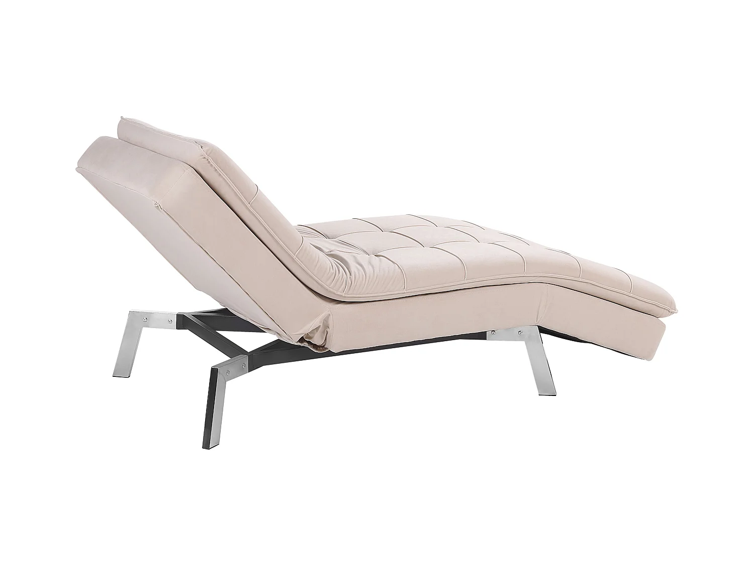 Chaise longue LOIRET Velours Beige