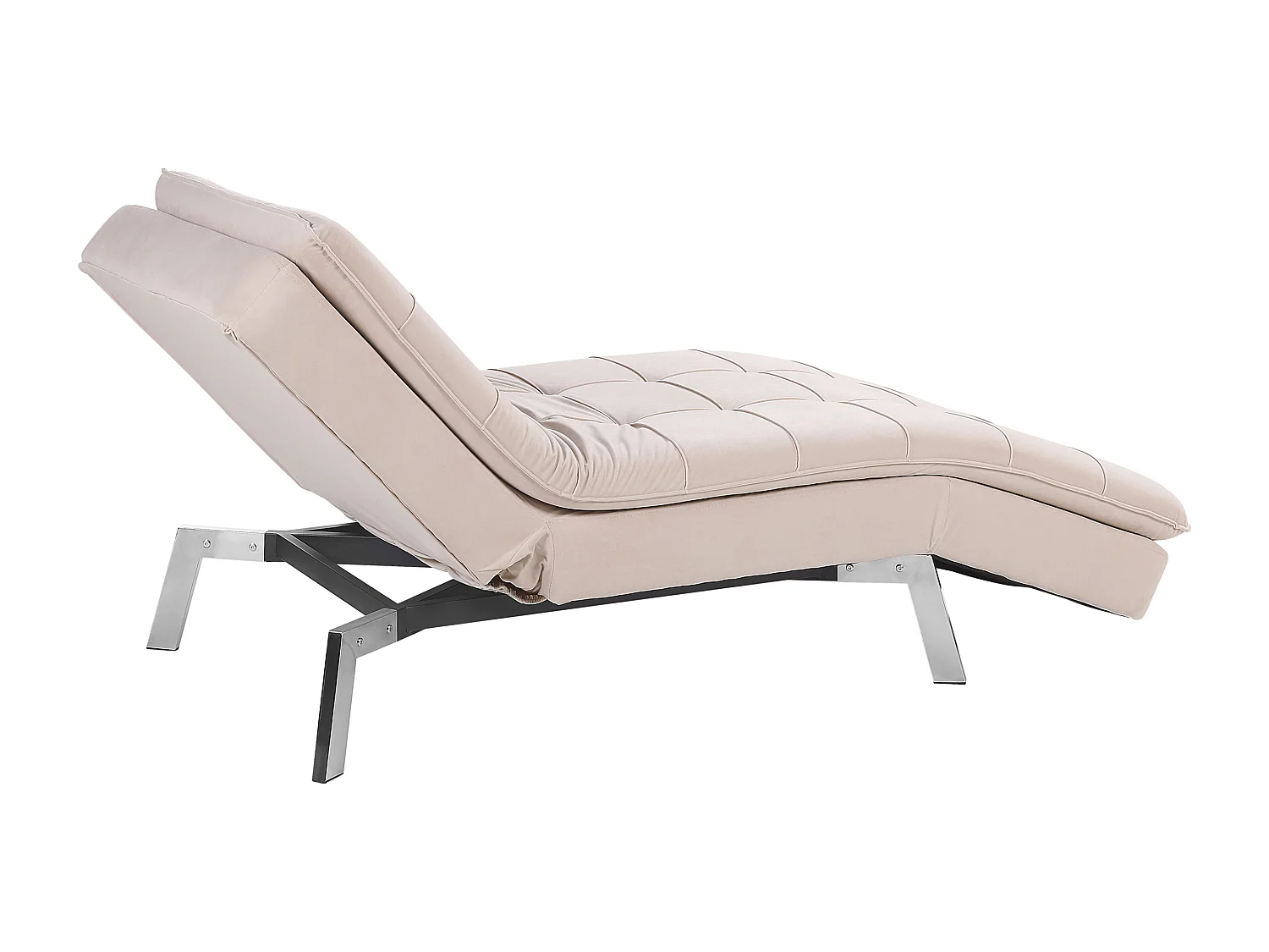 Chaise longue LOIRET Fluweel Beige