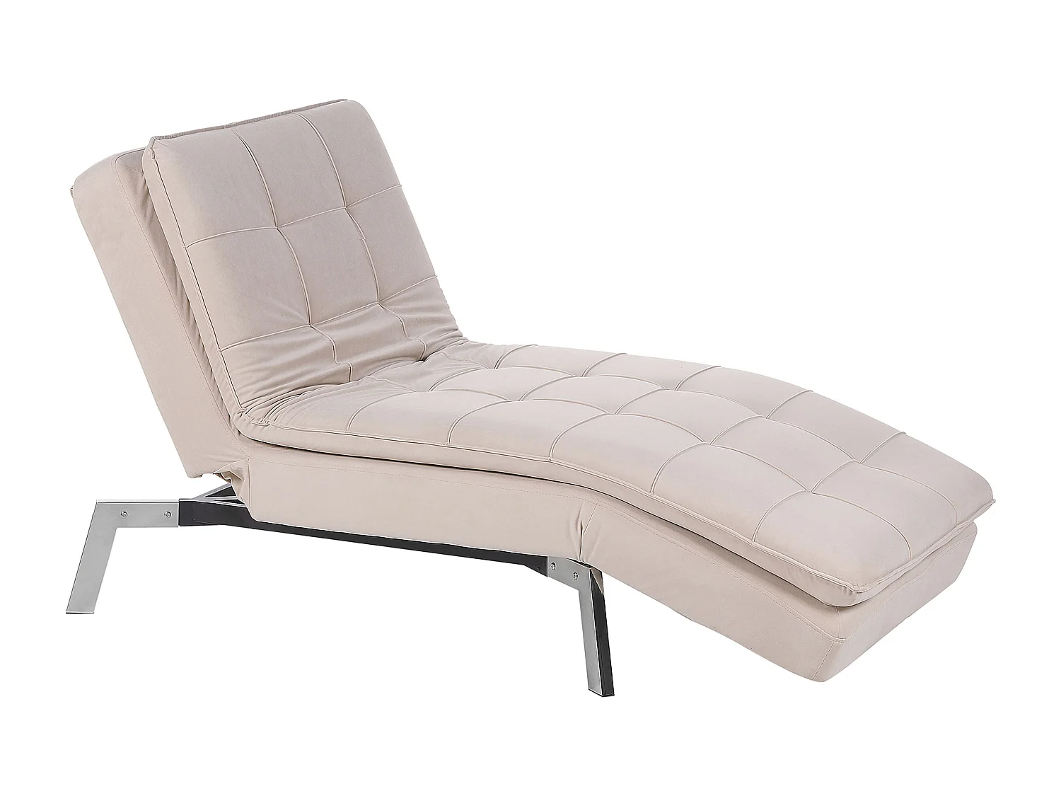 Chaise longue LOIRET Fluweel Beige