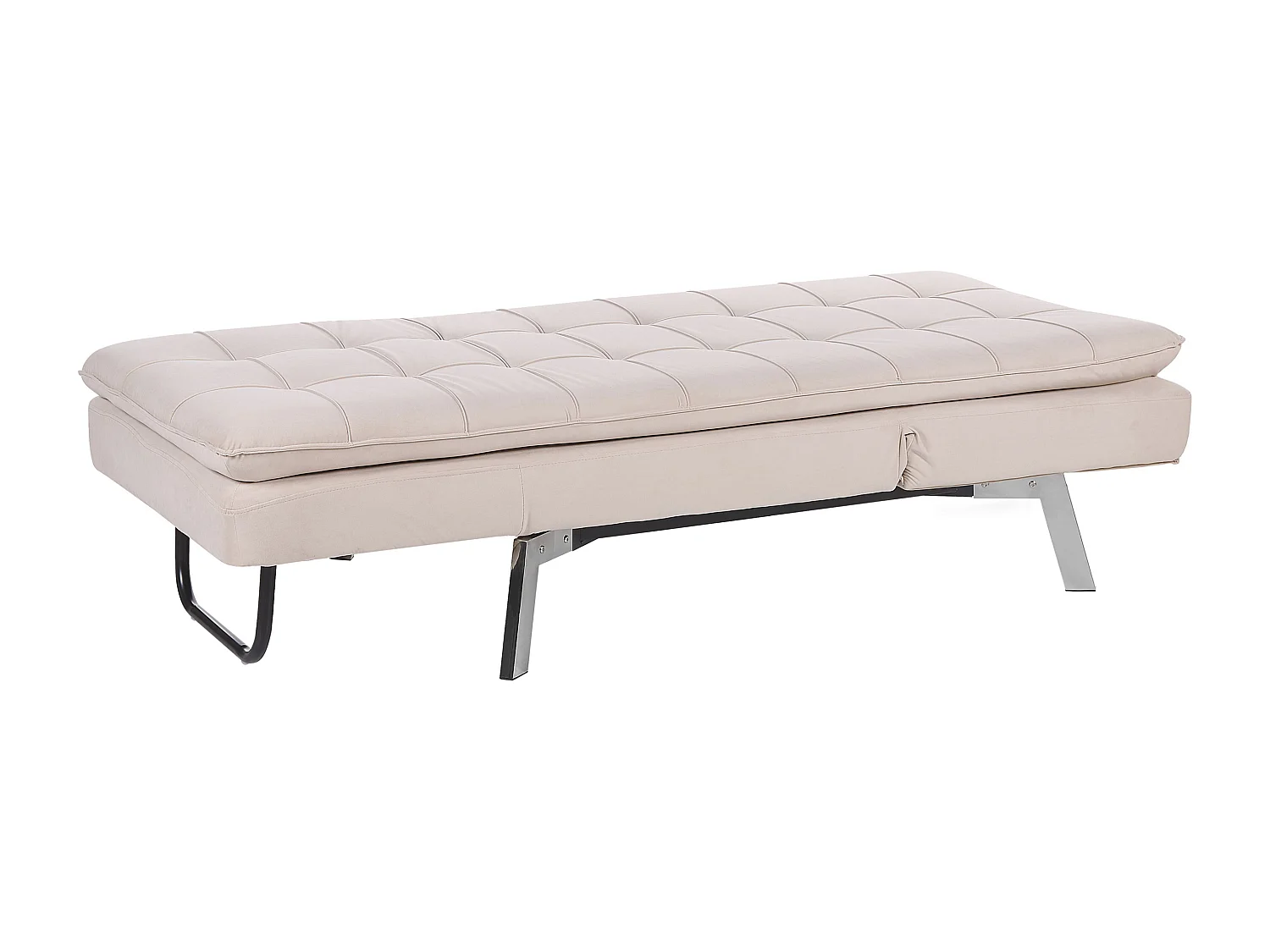Chaise longue LOIRET Fluweel Beige