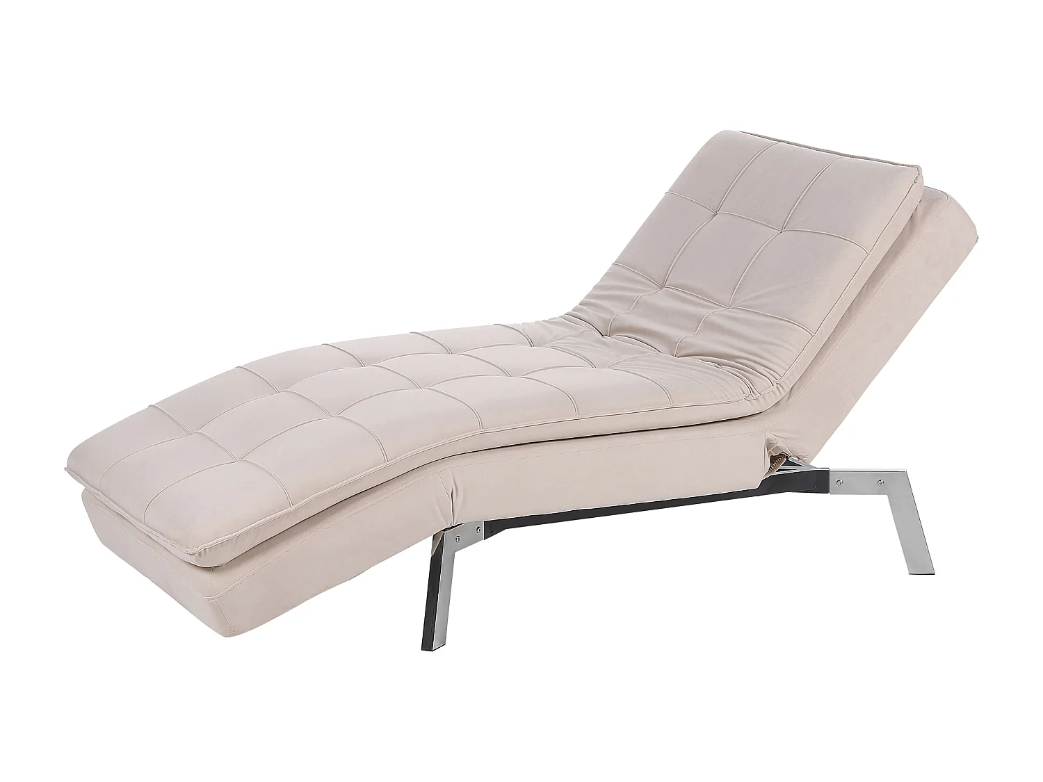 Chaise longue LOIRET Velours Beige