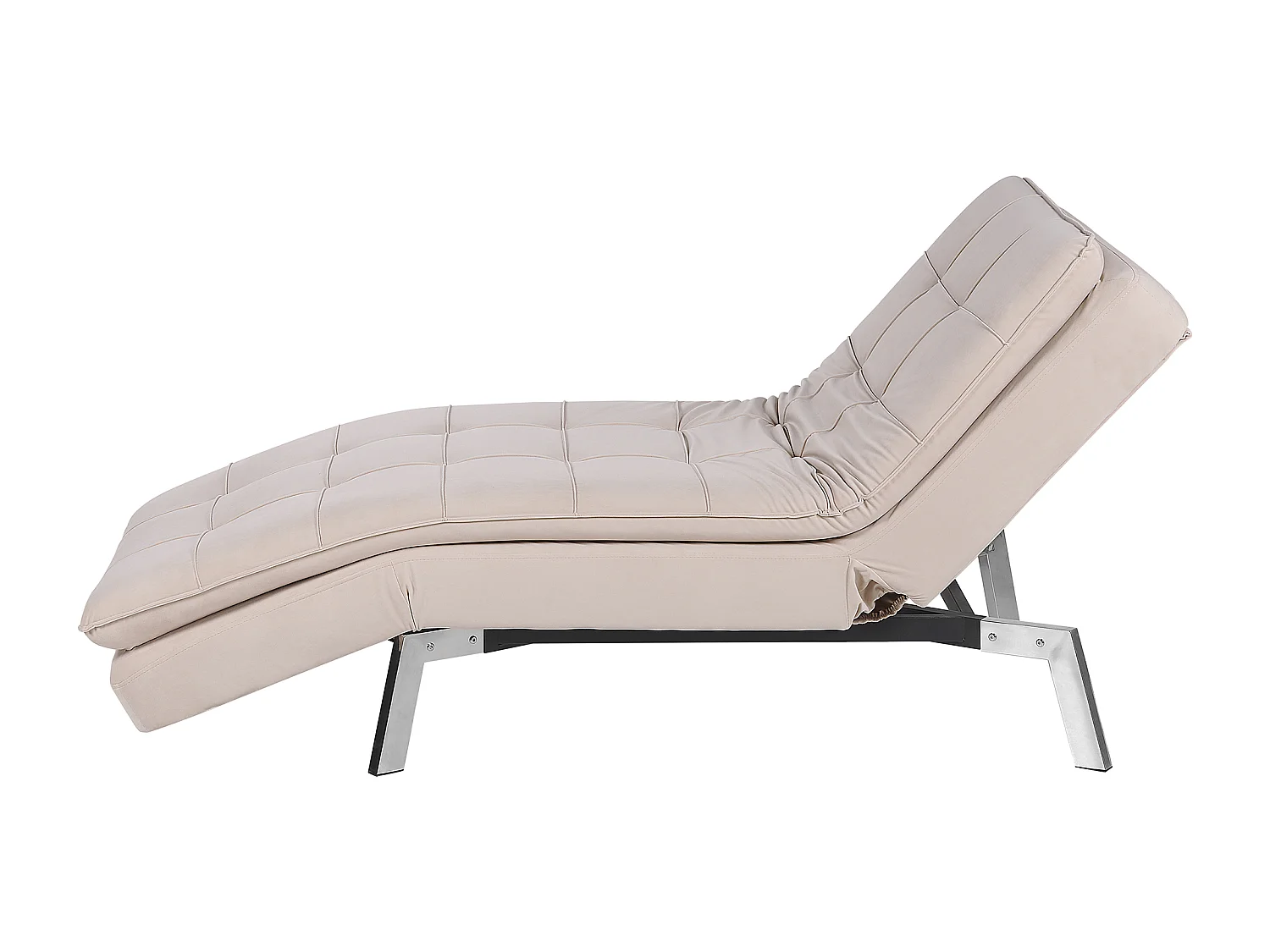 Chaise longue LOIRET Velours Beige