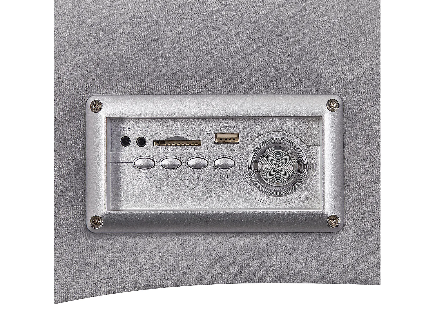 Chaise longue SIMORRE Fluweel Grijs Met ingebouwde Bluetooth speaker