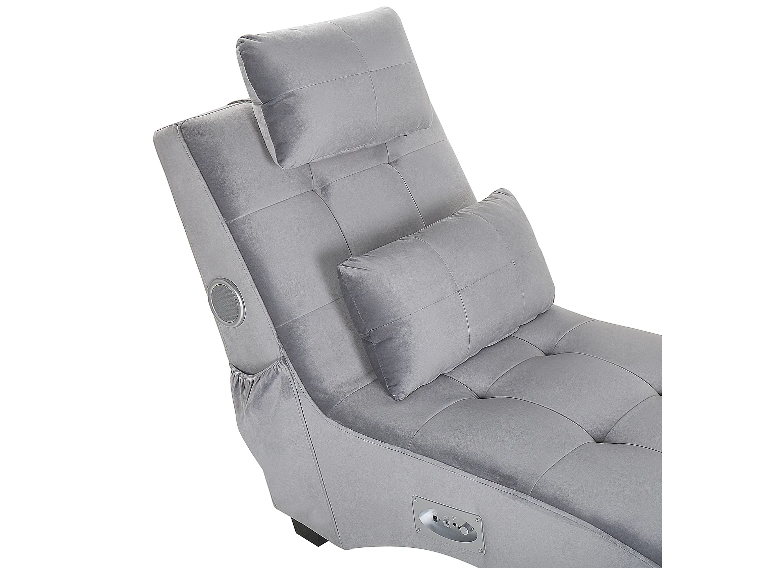 Szezlong SIMORRE Welur Szary Wbudowany głośnik Bluetooth