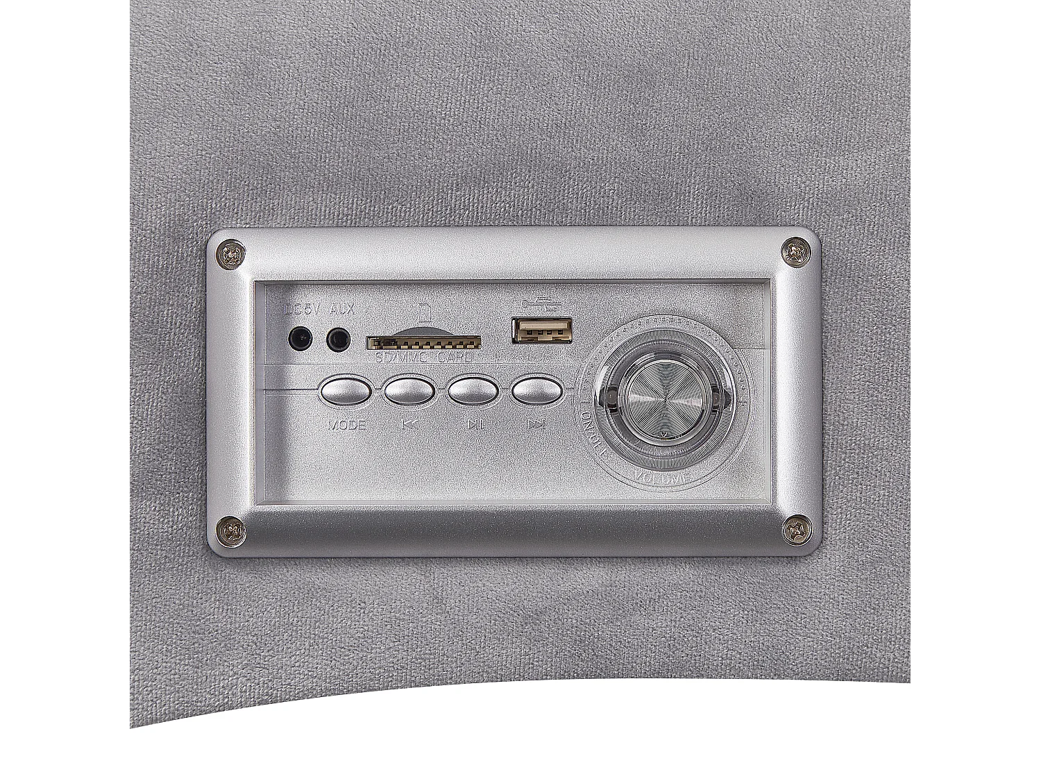 Szezlong SIMORRE Welur Szary Wbudowany głośnik Bluetooth