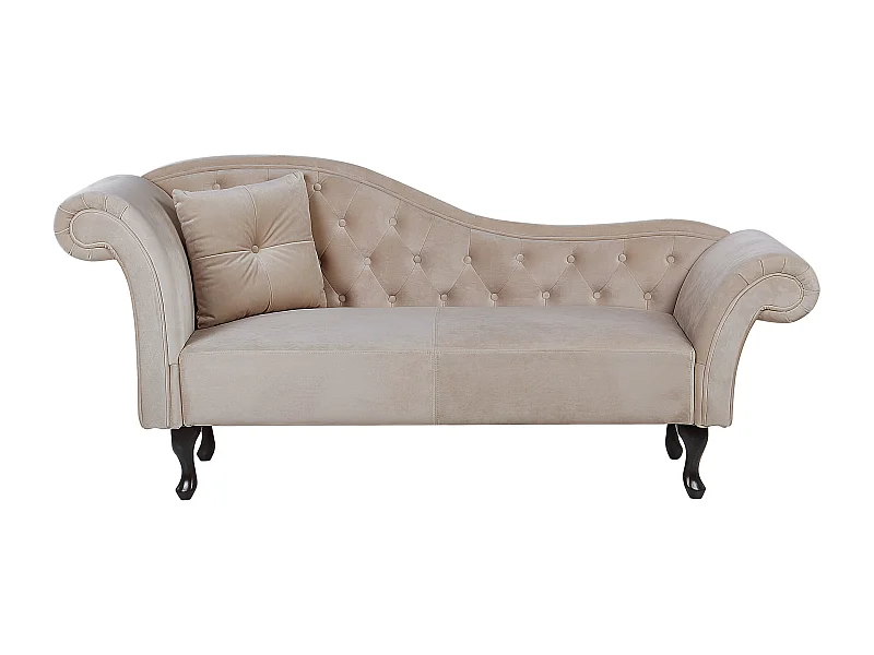 Linkszijdige chaise longue LATTES Fluweel Beige