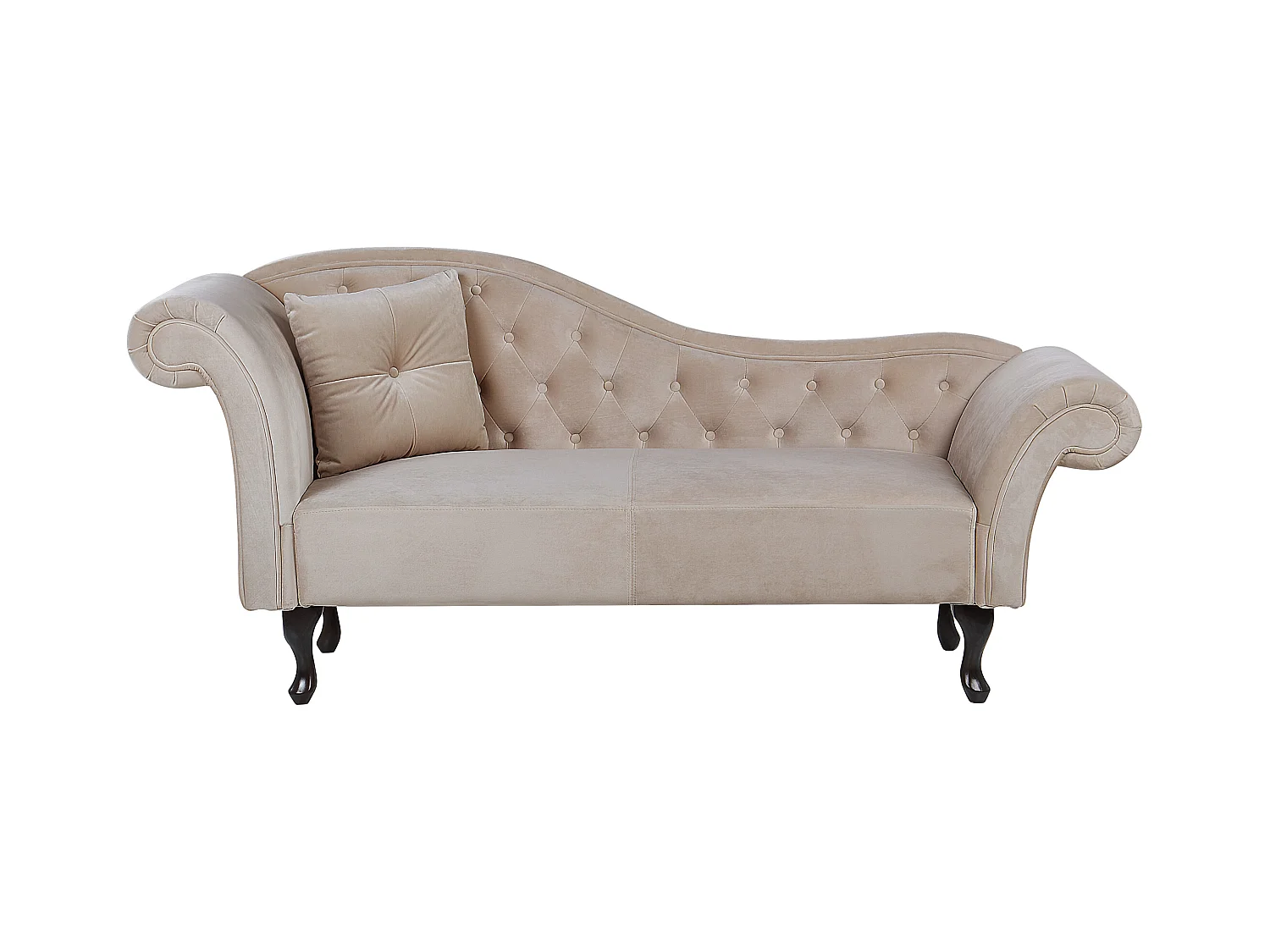 Linkszijdige chaise longue LATTES Fluweel Beige