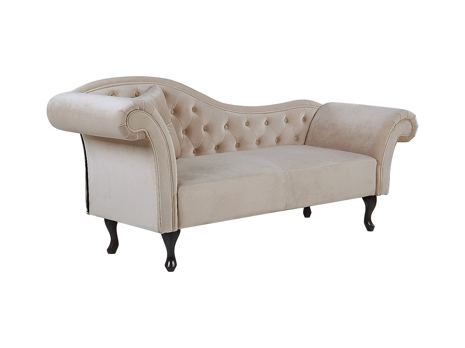 Chaise longue côté droite LATTES Velours Beige