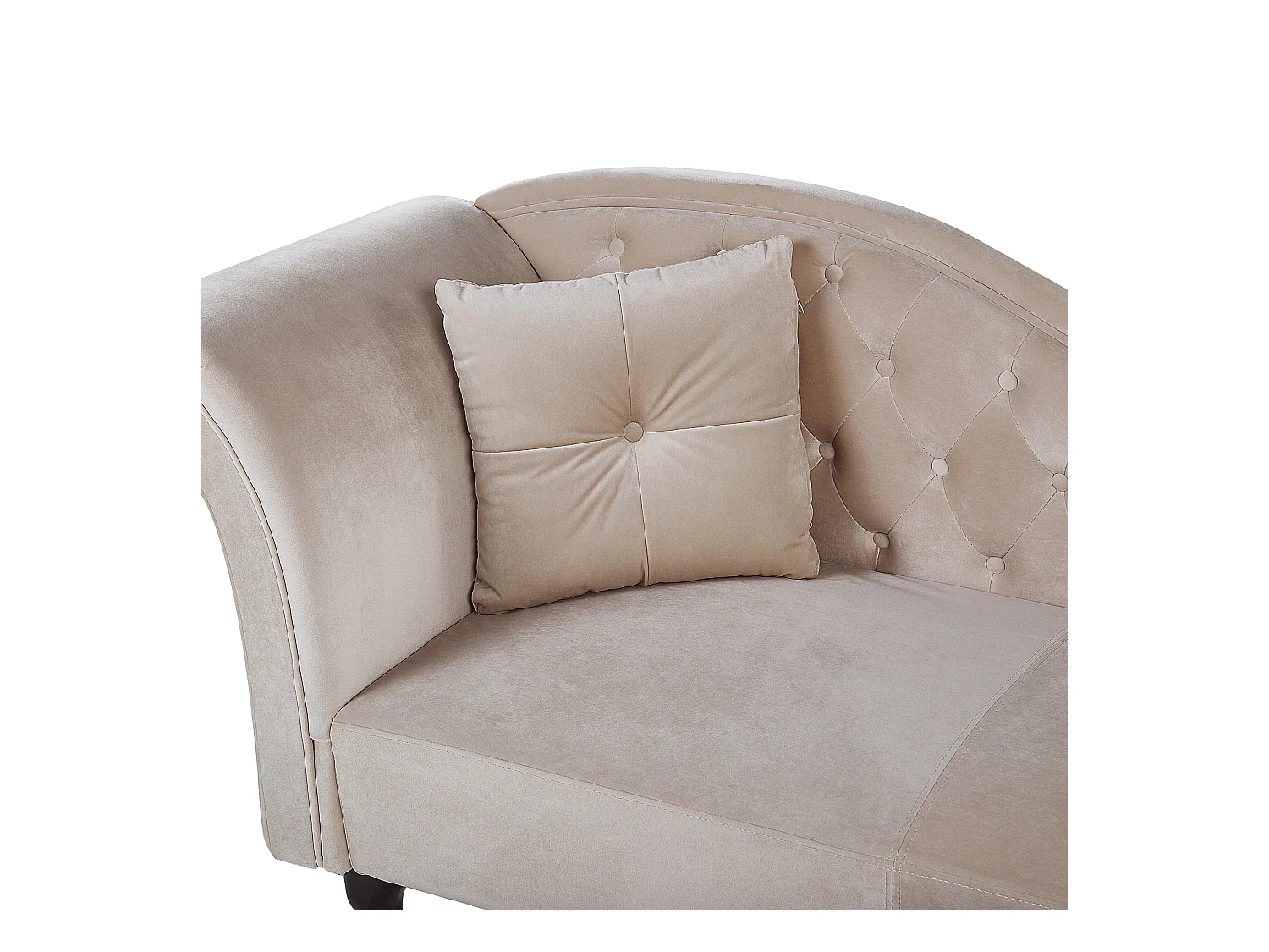 Chaise longue côté droite LATTES Velours Beige
