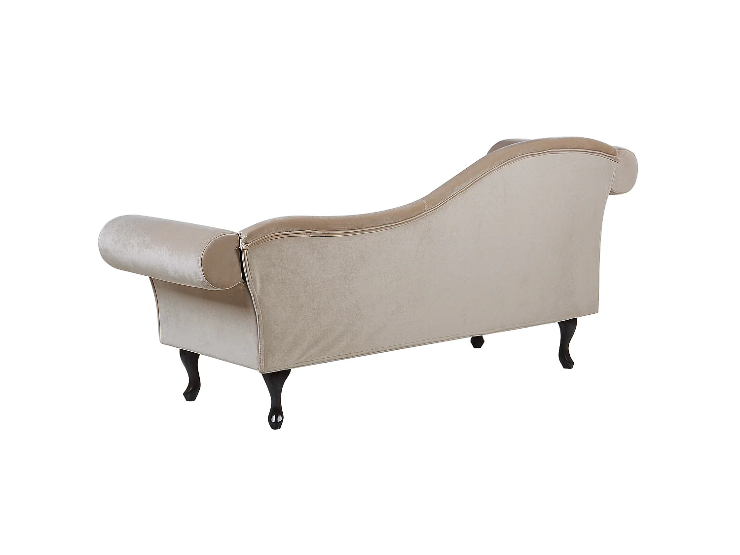 Left-Hand Chaise Longue LATTES Velvet Beige