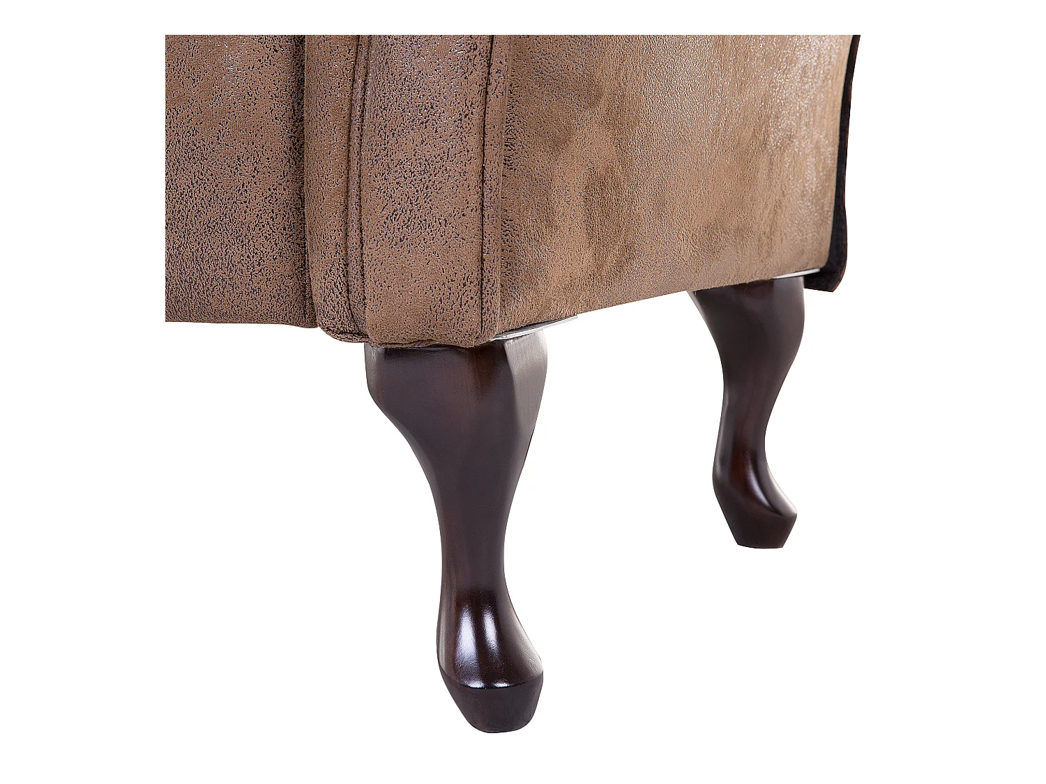 Chaiselongue im Chesterfield Style rechtsseitig Kunstleder hellbraun Lattes