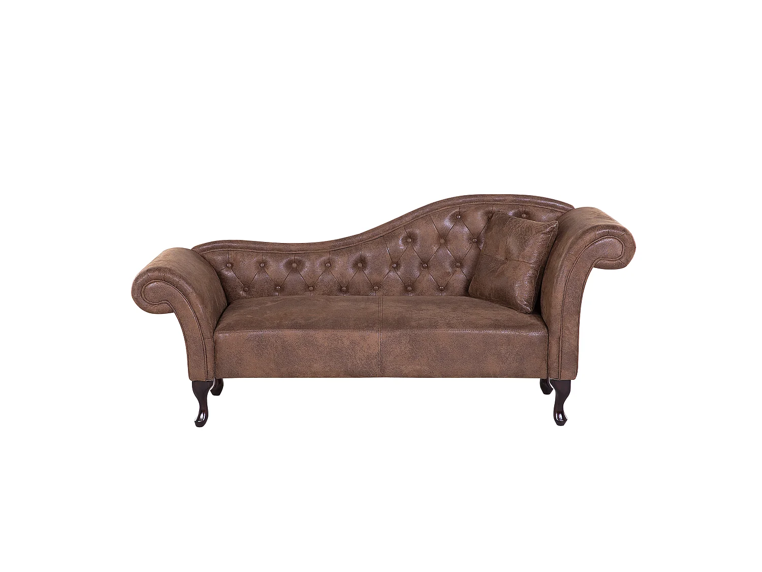 Chaise longue côté droit LATTES Daim synthétique Marron clair