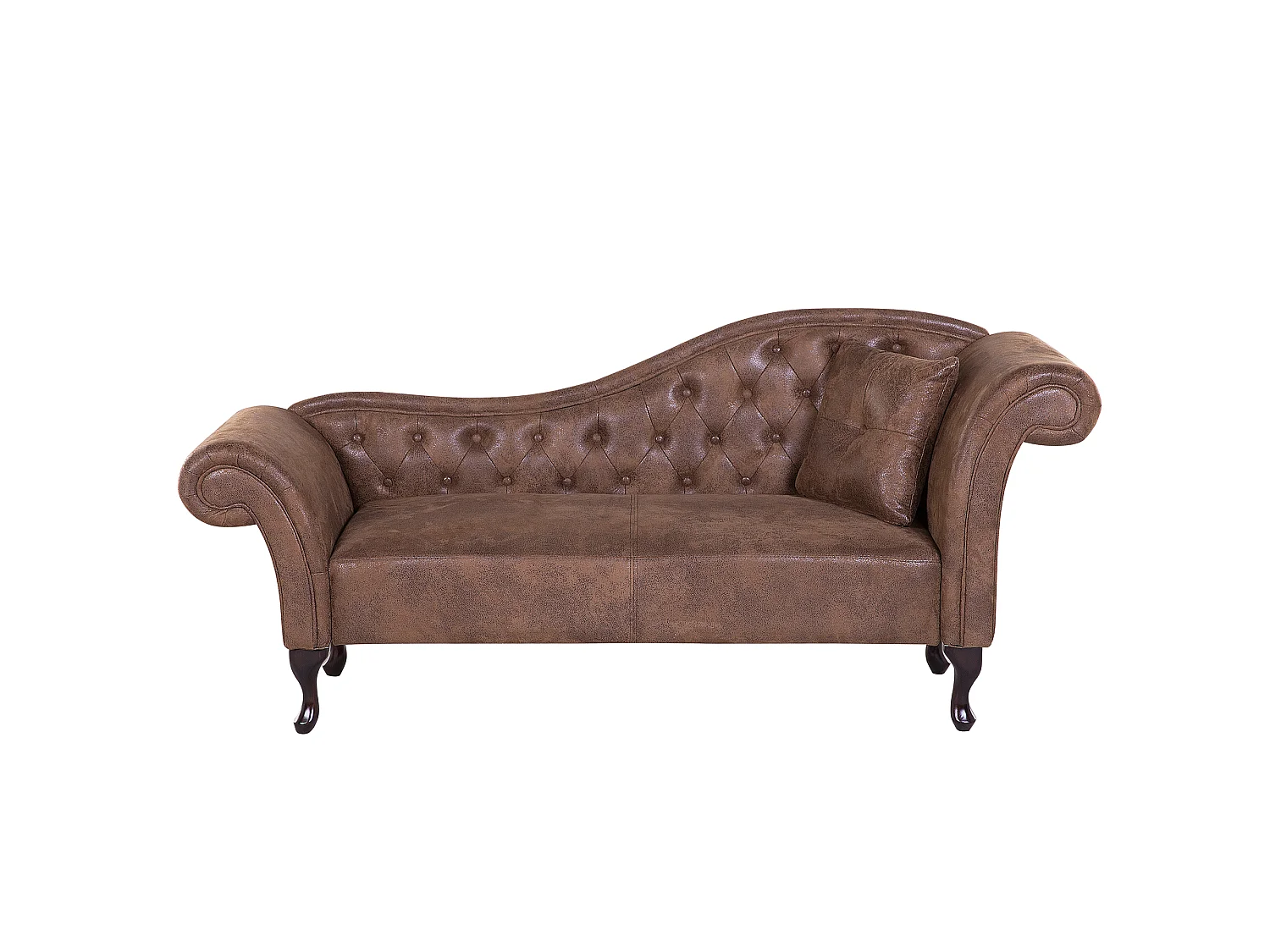 Rechtszijdige chaise longue LATTES Kunstsuède Lichtbruin