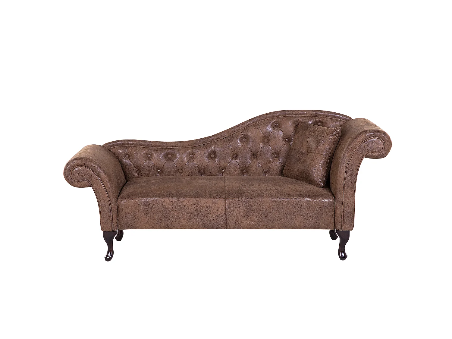 Chaise longue côté droit LATTES Daim synthétique Marron clair