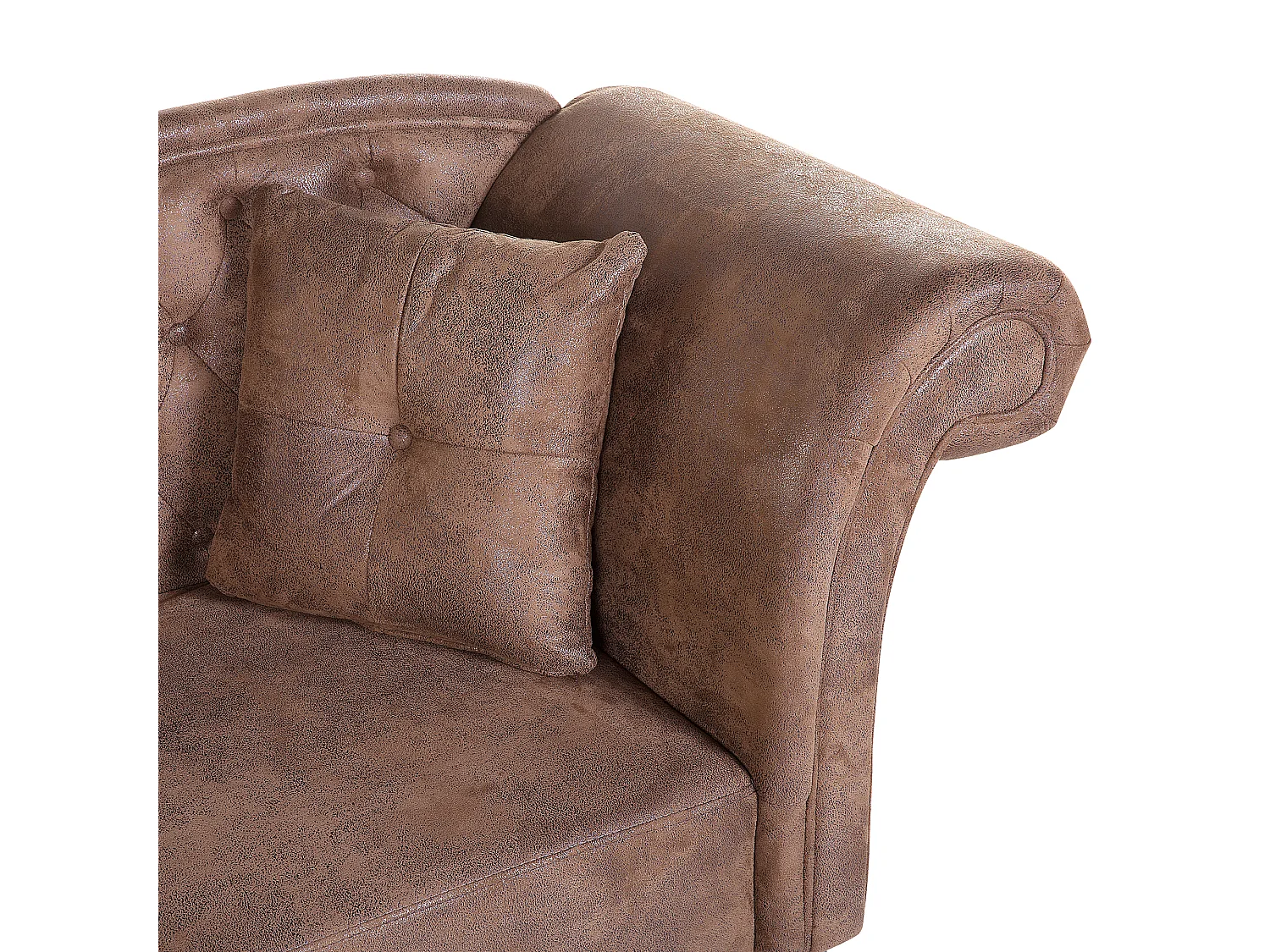 Chaise longue côté droit LATTES Daim synthétique Marron clair