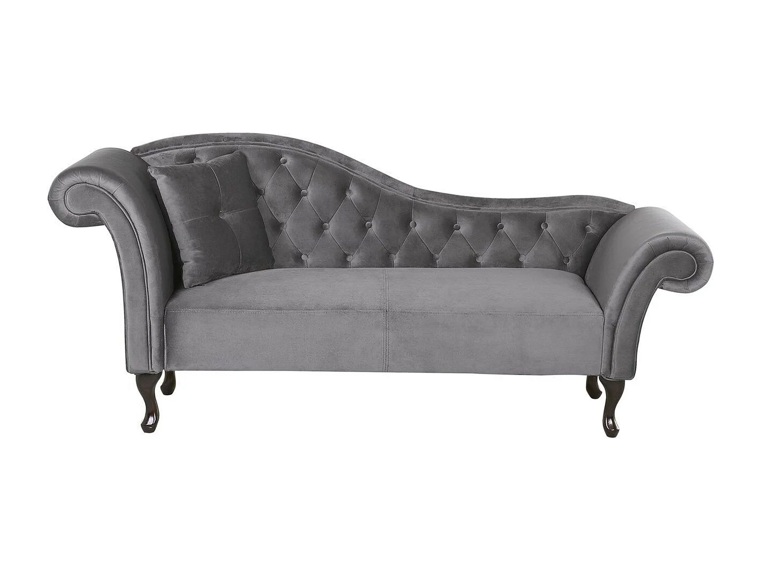 Chaise longue côté droite LATTES Velours Gris