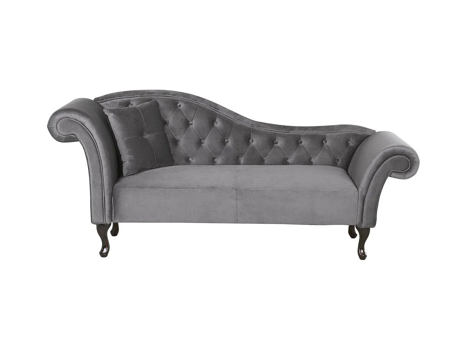 Chaise longue côté droite LATTES Velours Gris