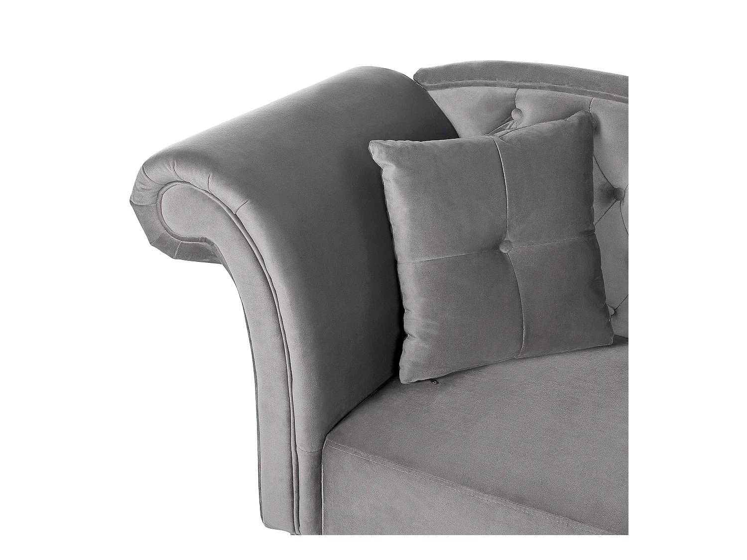 Chaise longue côté droite LATTES Velours Gris