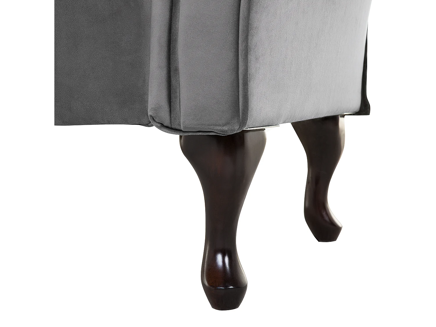 Linkszijdige chaise longue LATTES Fluweel Grijs