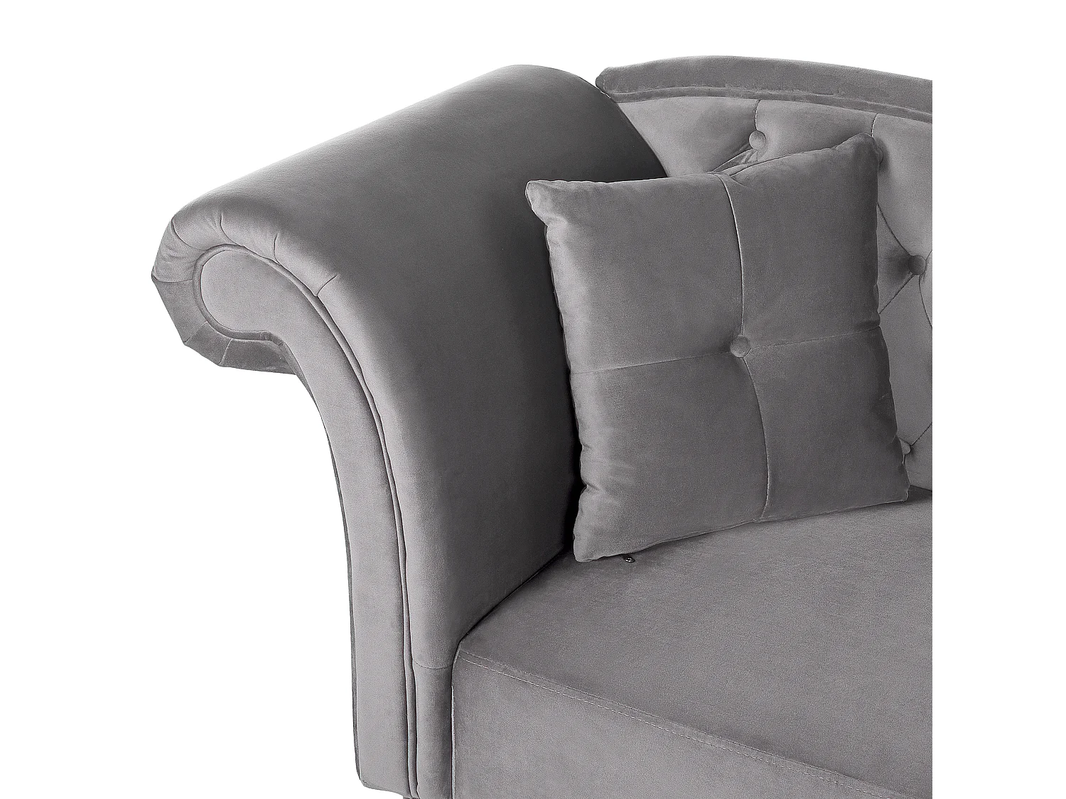 Chaise longue côté droite LATTES Velours Gris