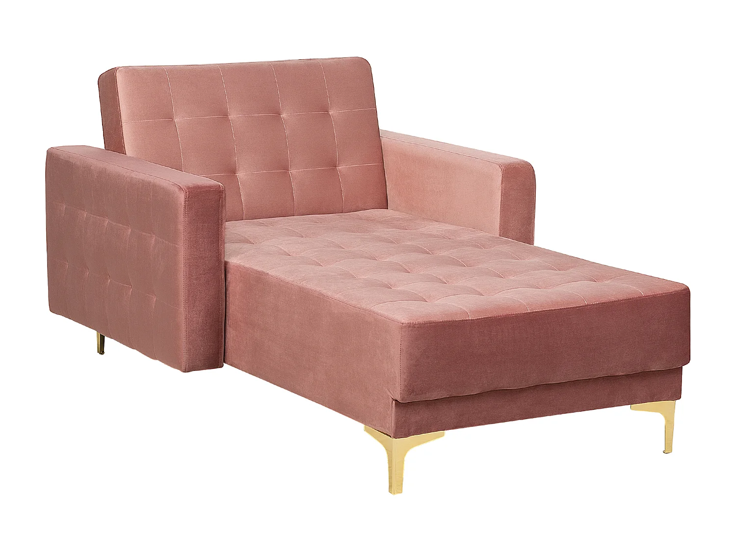 Chaise longue ABERDEEN Velours Rose