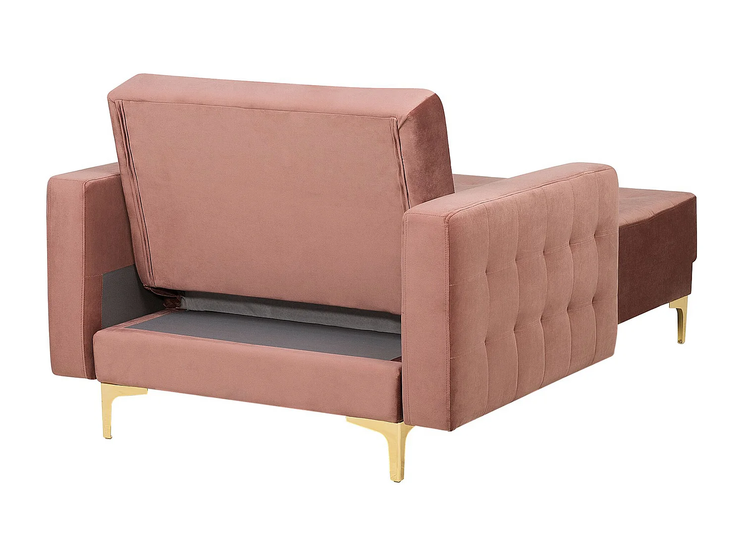 Chaise longue ABERDEEN Velours Rose