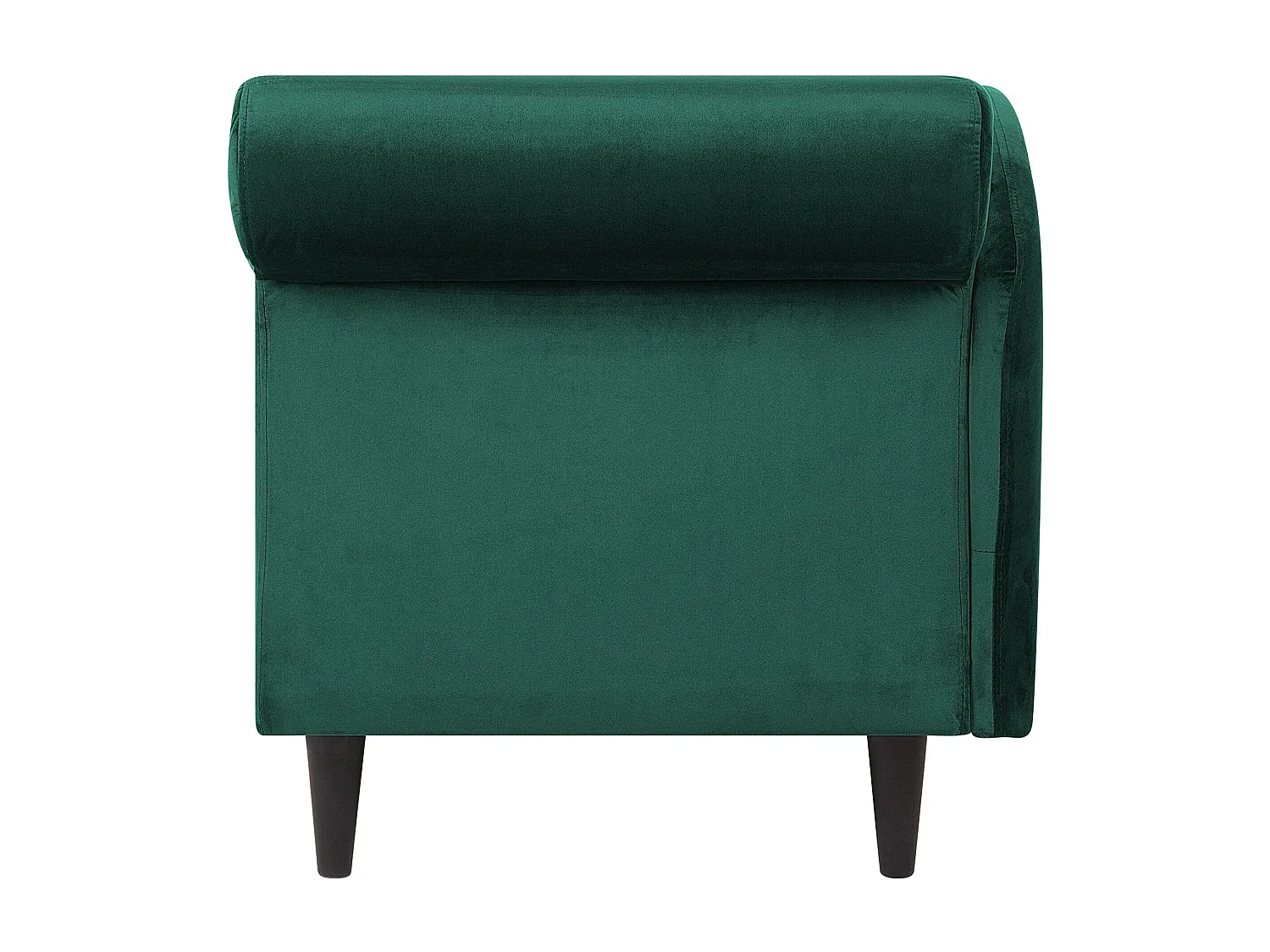 Chaise longue côté droit LUIRO Velours Vert foncé avec rangement