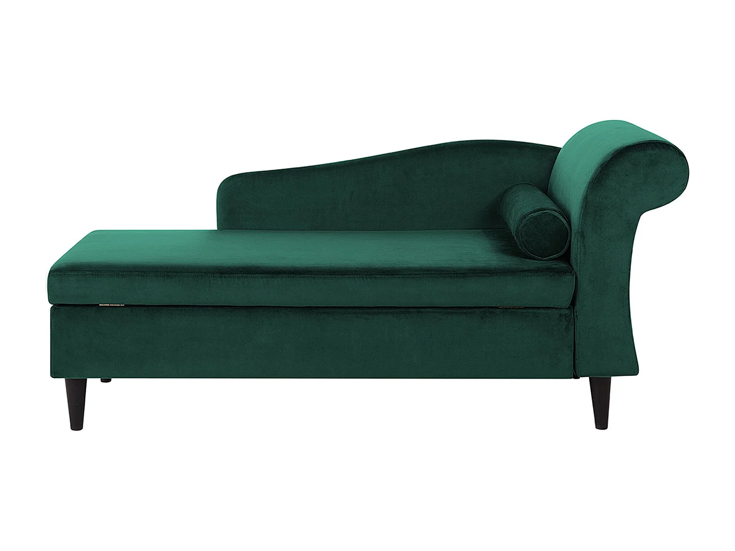 Chaise longue versione destra LUIRO Velluto Verde scuro con contenitore