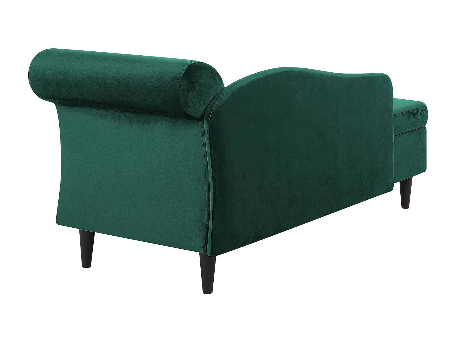 Chaise longue versione destra LUIRO Velluto Verde scuro con contenitore