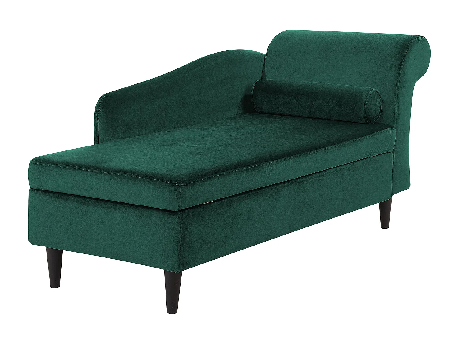Rechtszijdige chaise longue LUIRO Fluweel Donkergroen met opbergruimte