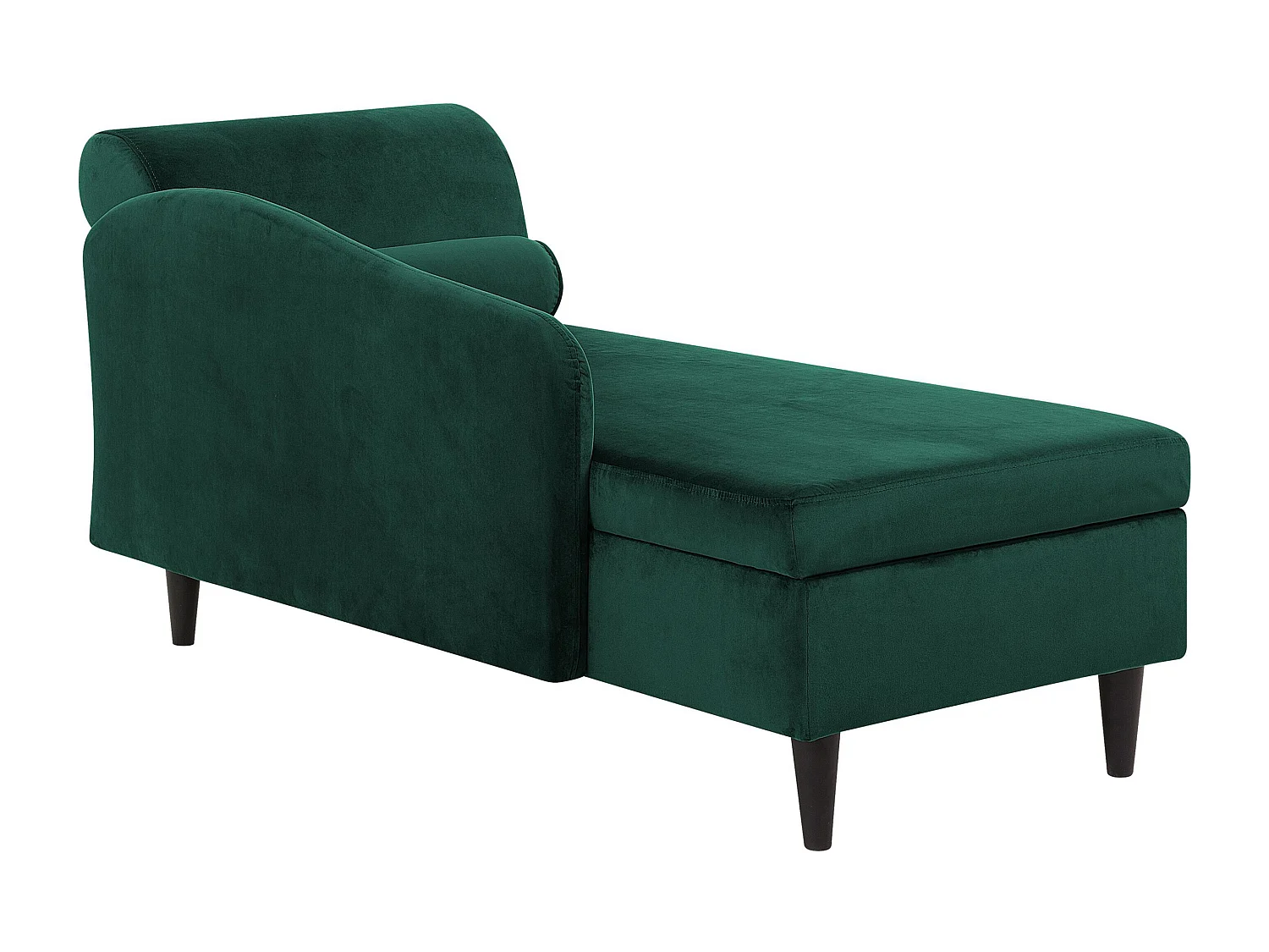 Rechtszijdige chaise longue LUIRO Fluweel Donkergroen met opbergruimte