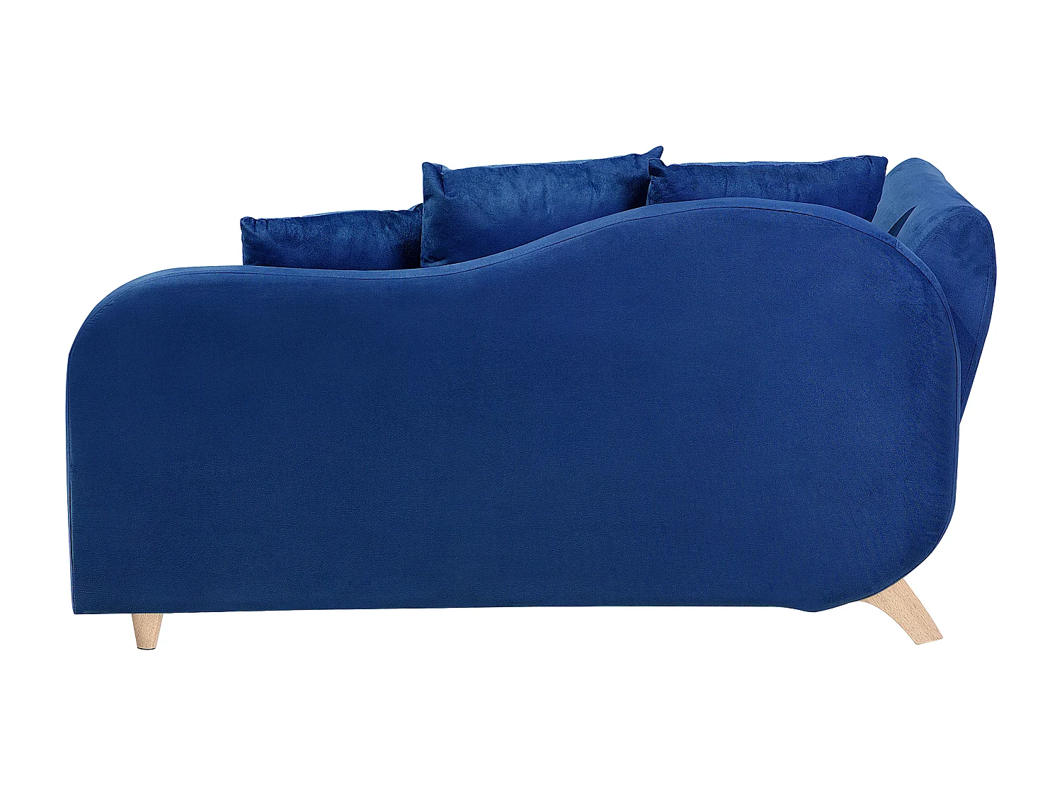 Chaise longue fluweel donkerblauw linkszijdig MERI