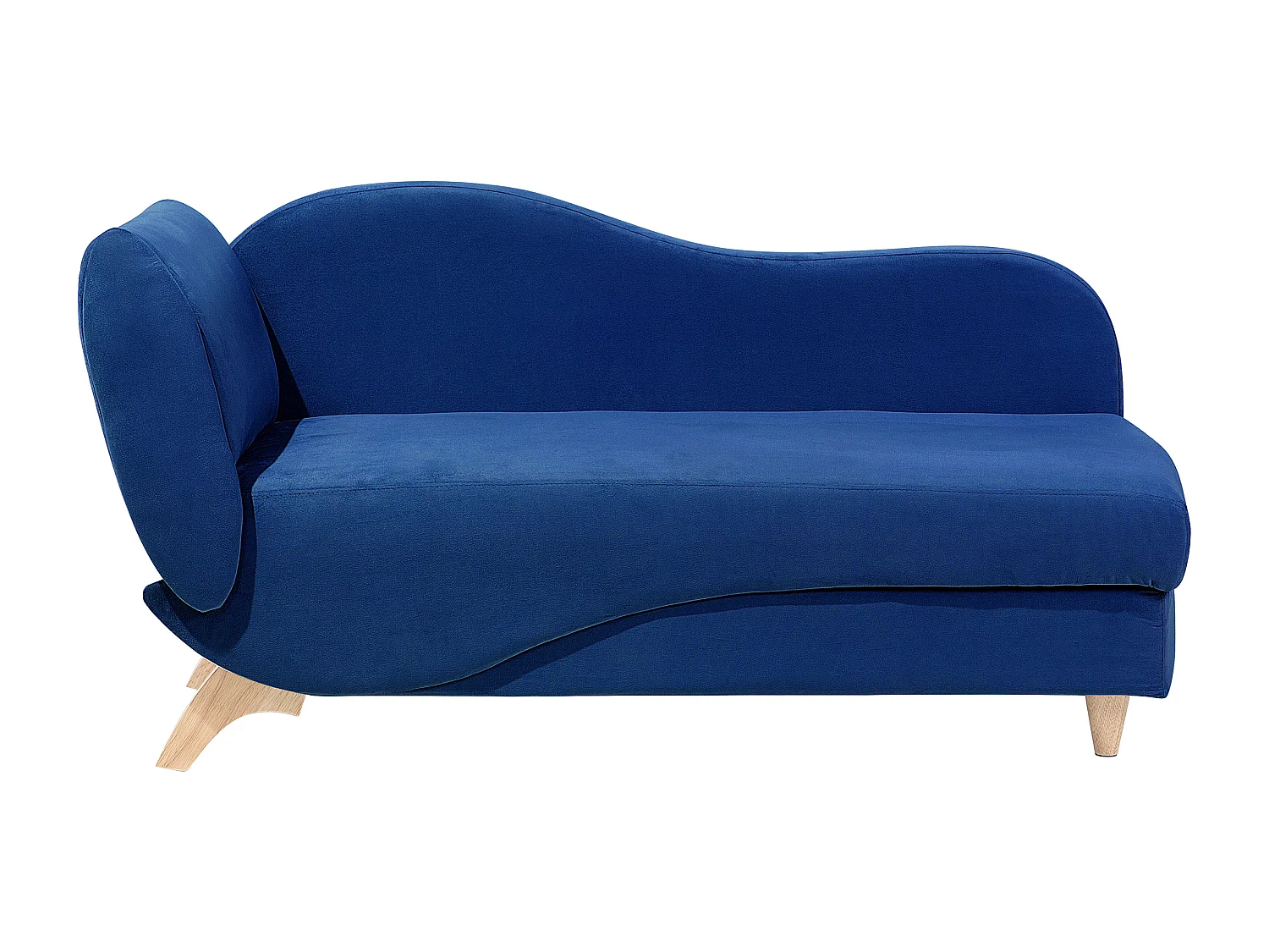 Chaise longue fluweel donkerblauw linkszijdig MERI